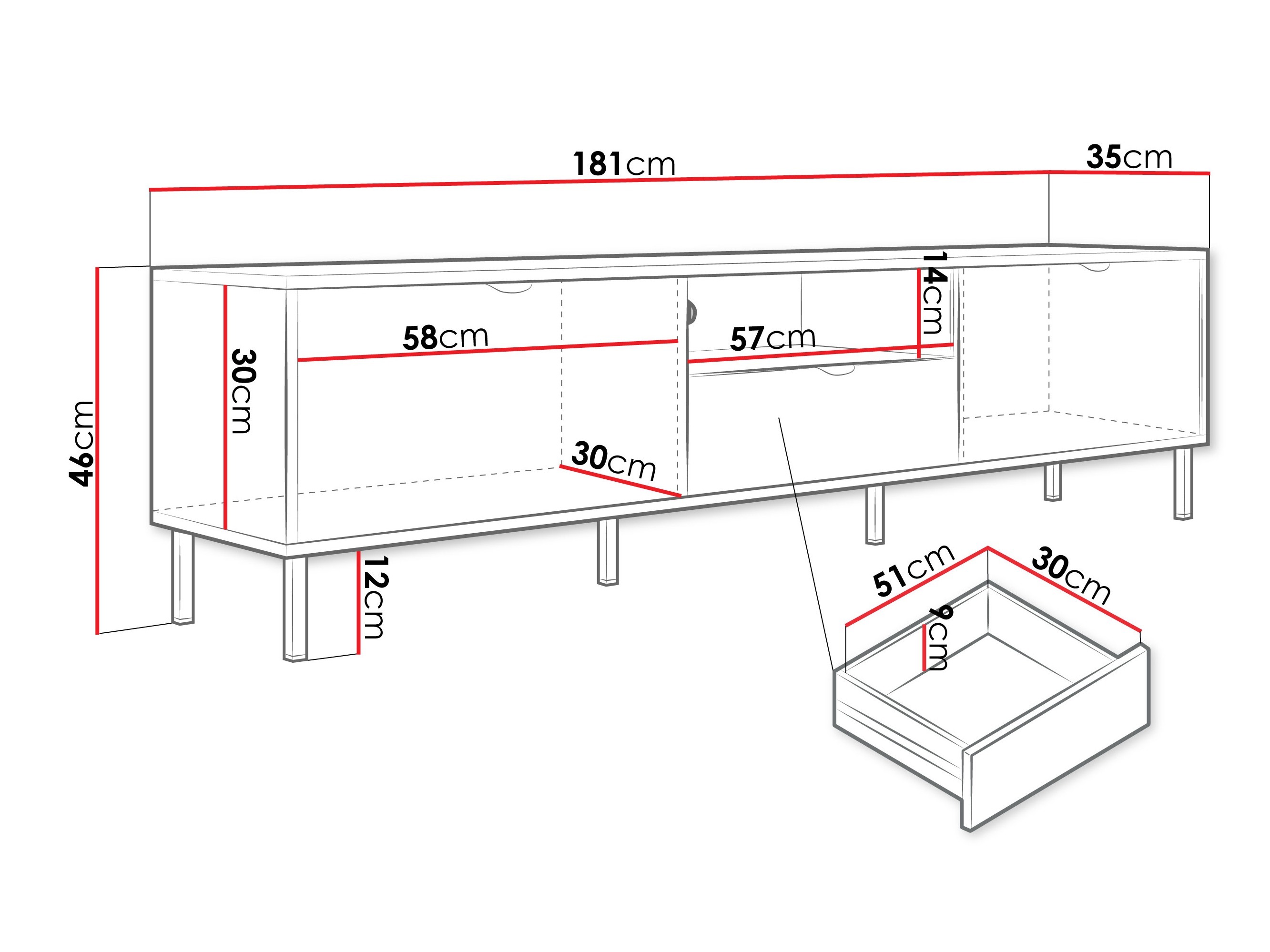 ТВ шкаф Comfivo Elblare