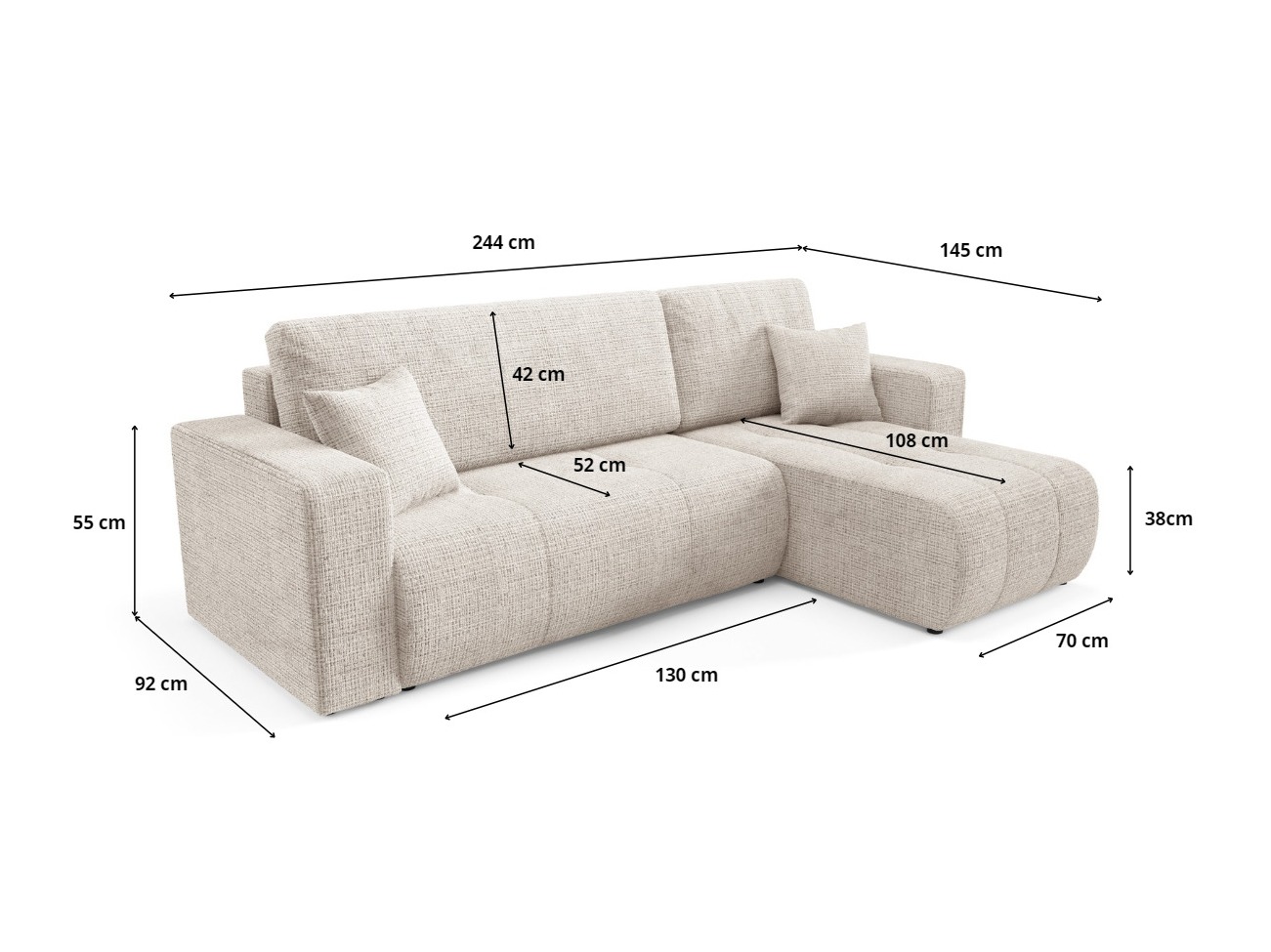 Ъглов диван Franklin 197 (Aragon 03)