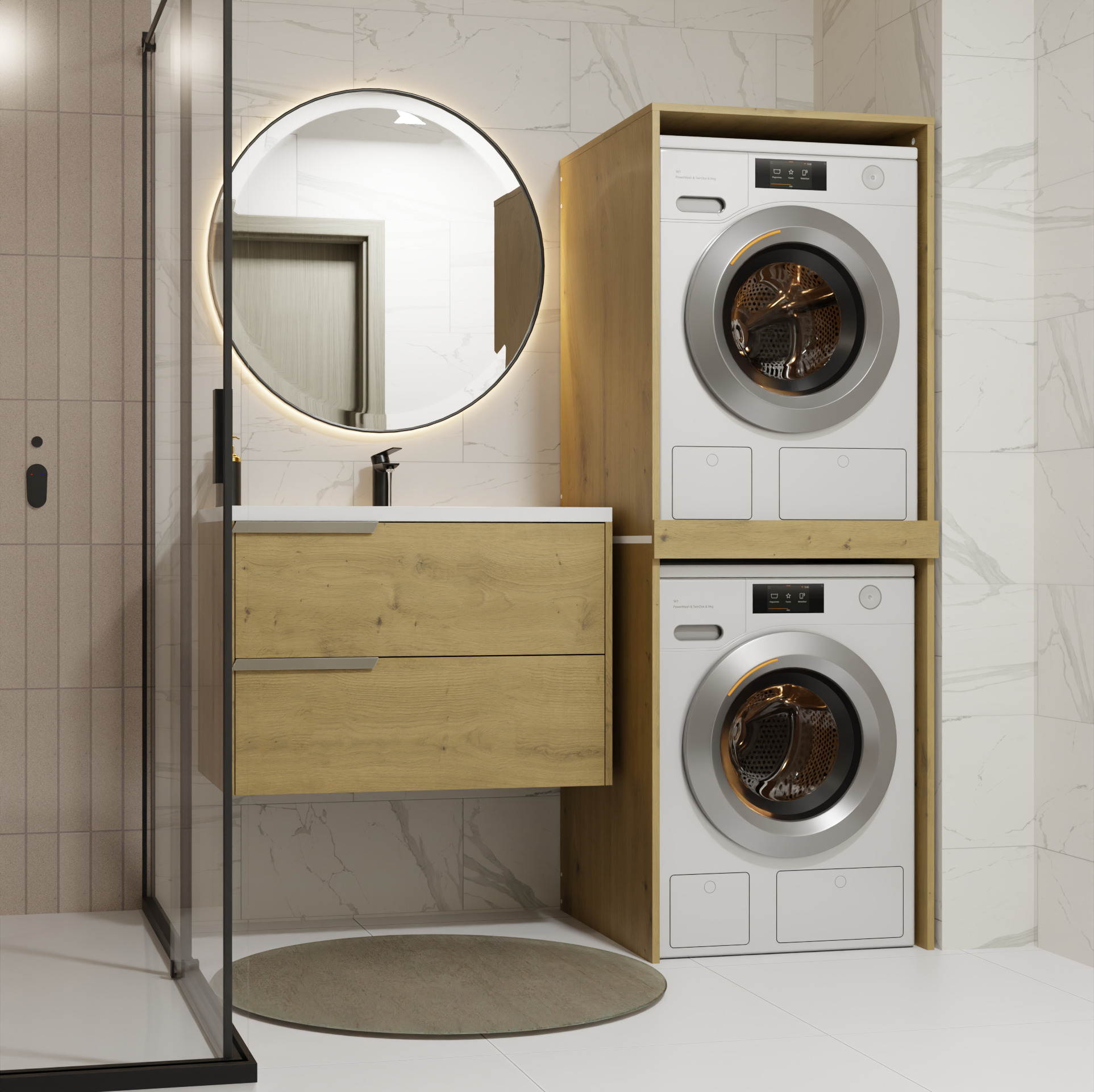 Шкаф за баня Balelbo 108 (Artisan дъб)