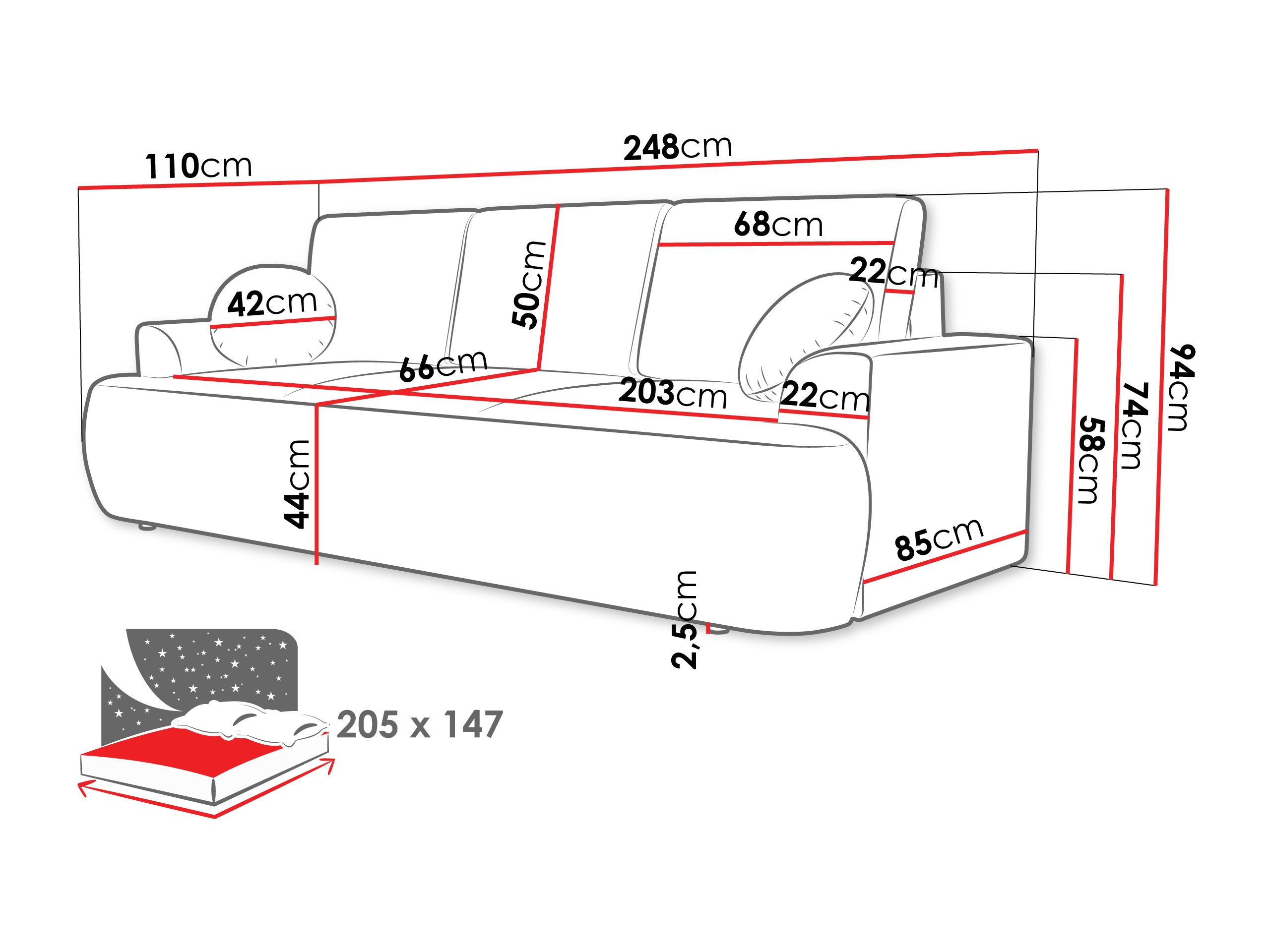 Разтегателен диван Bountiful 104 (Lima 50)