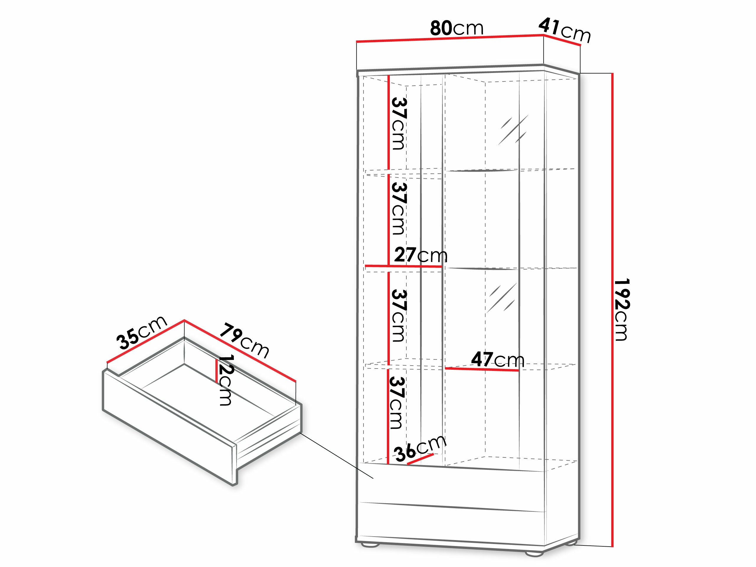 Етажерка Tornola 105 (Бял + Бял гланц)