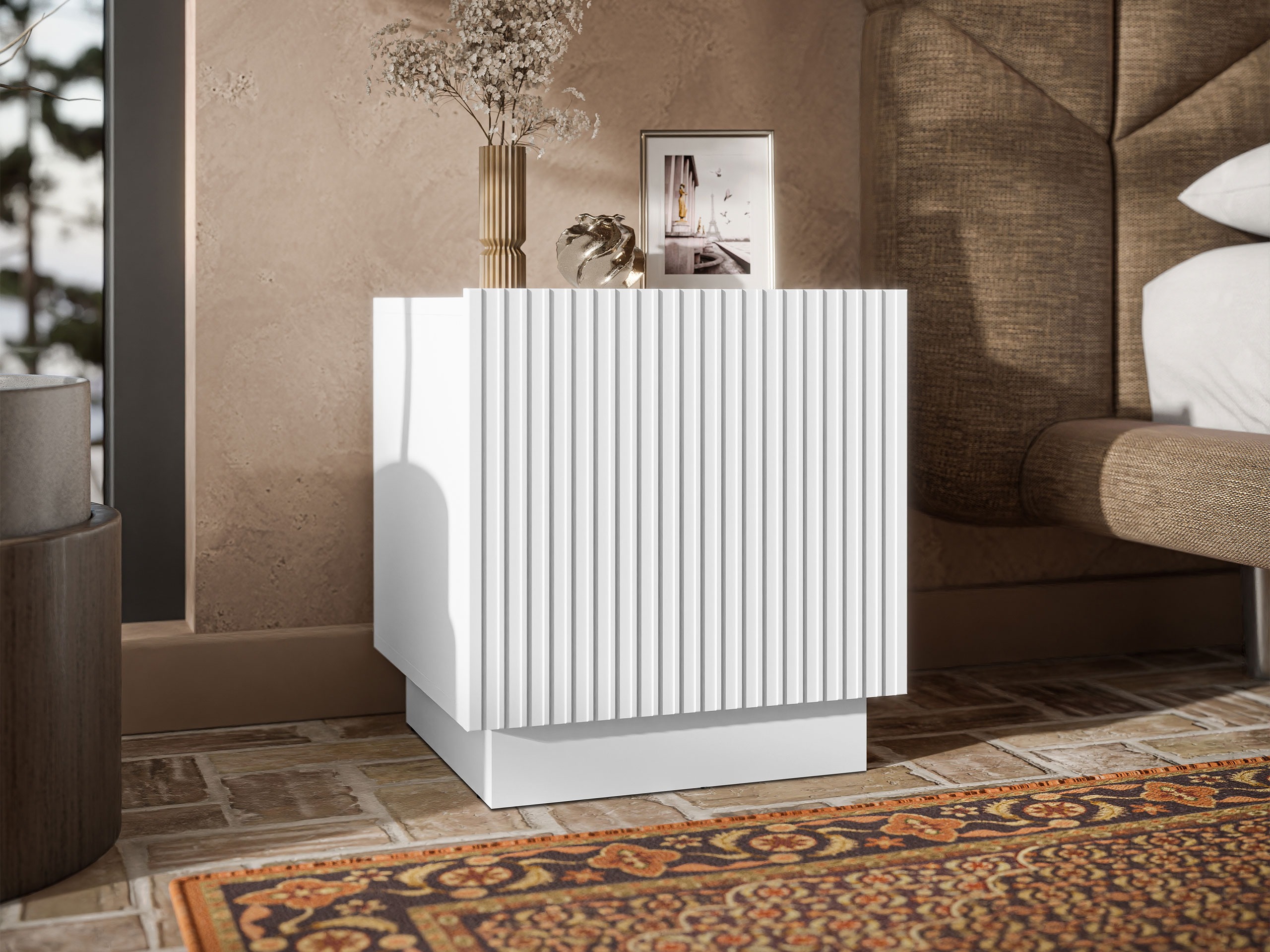 Комплект нощни шкафчета Lusonu 105 (Бял)