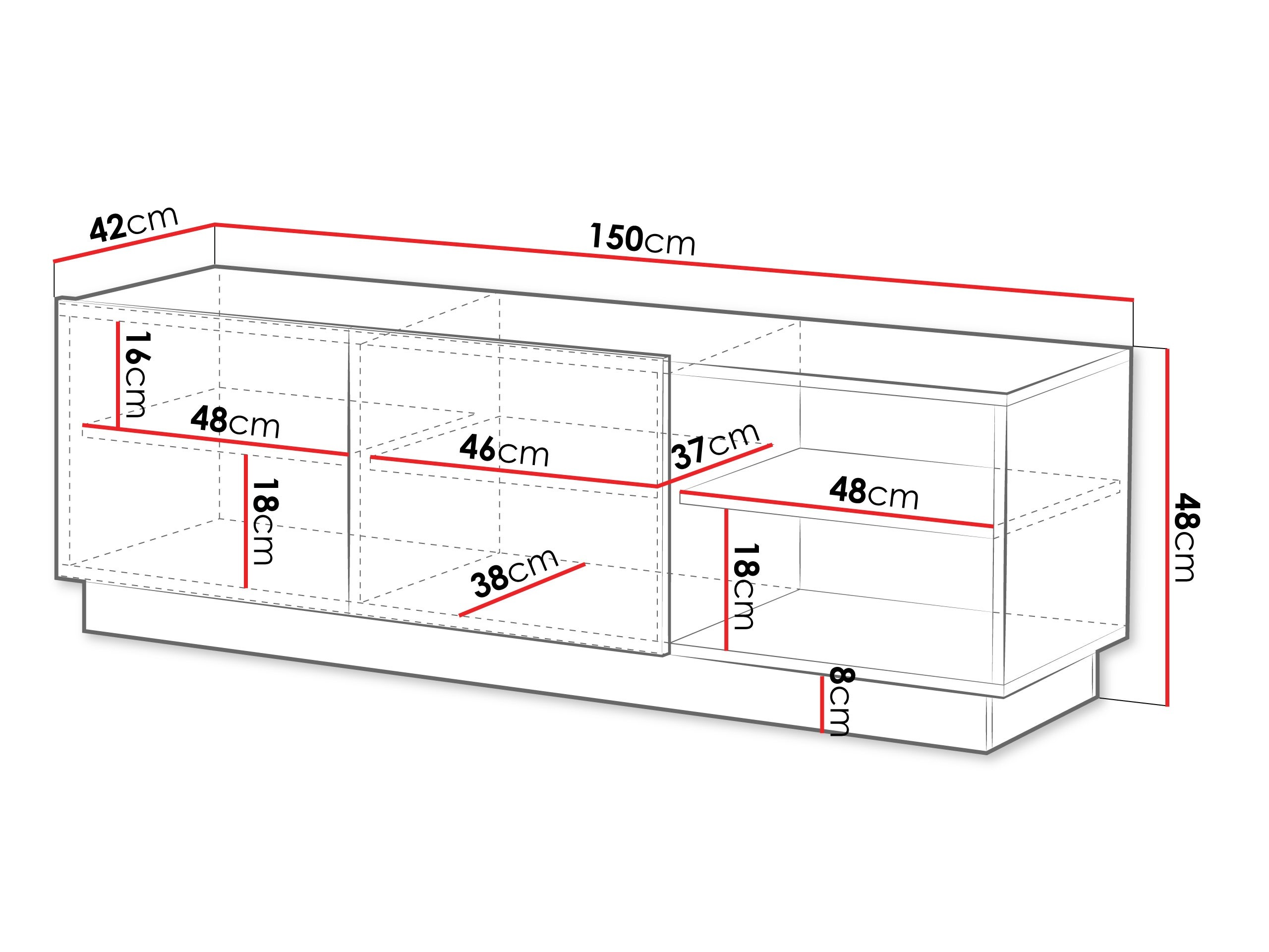 ТВ шкаф Lingua (Бял)