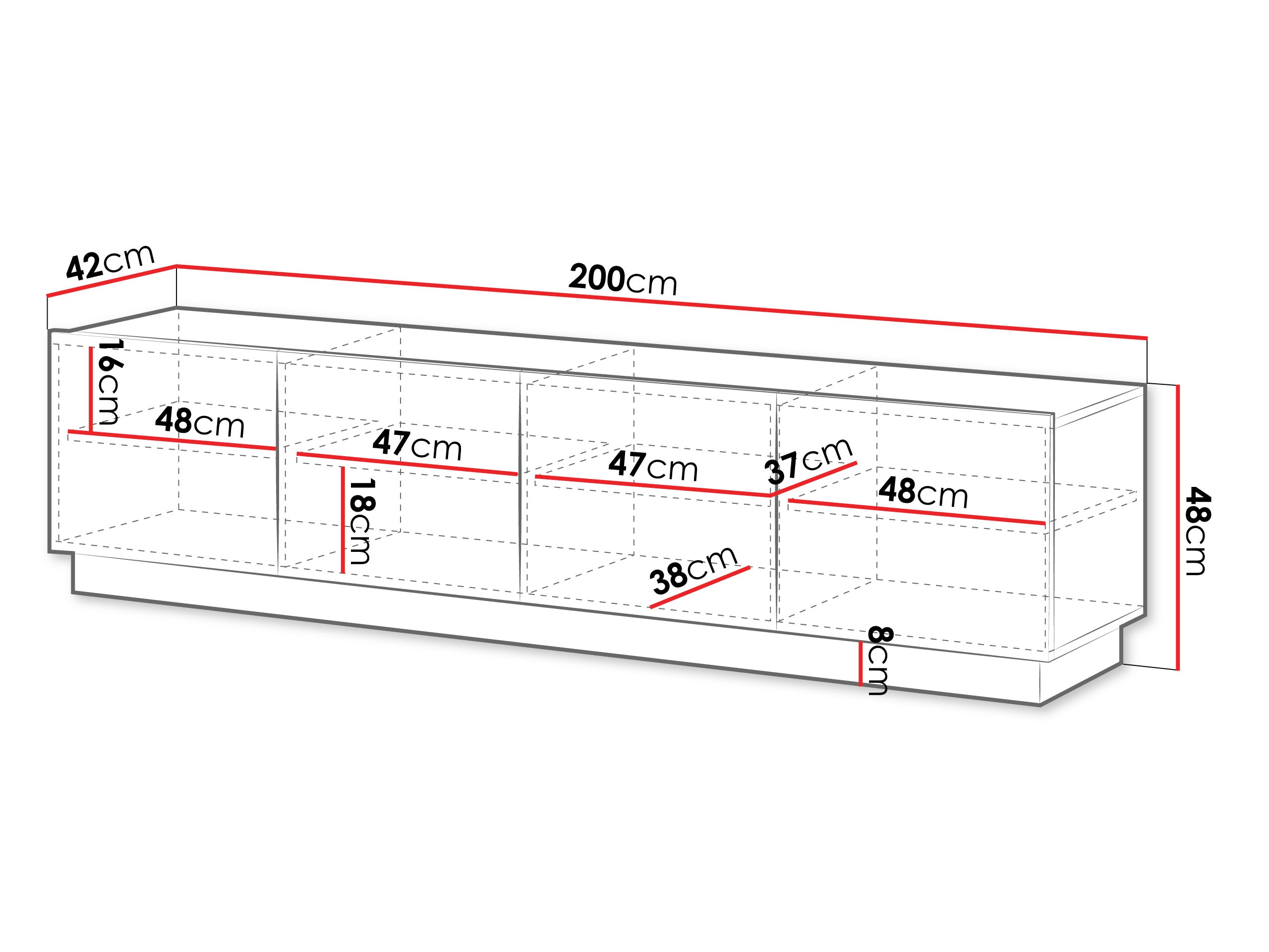 ТВ шкаф Lingua I (Бял)