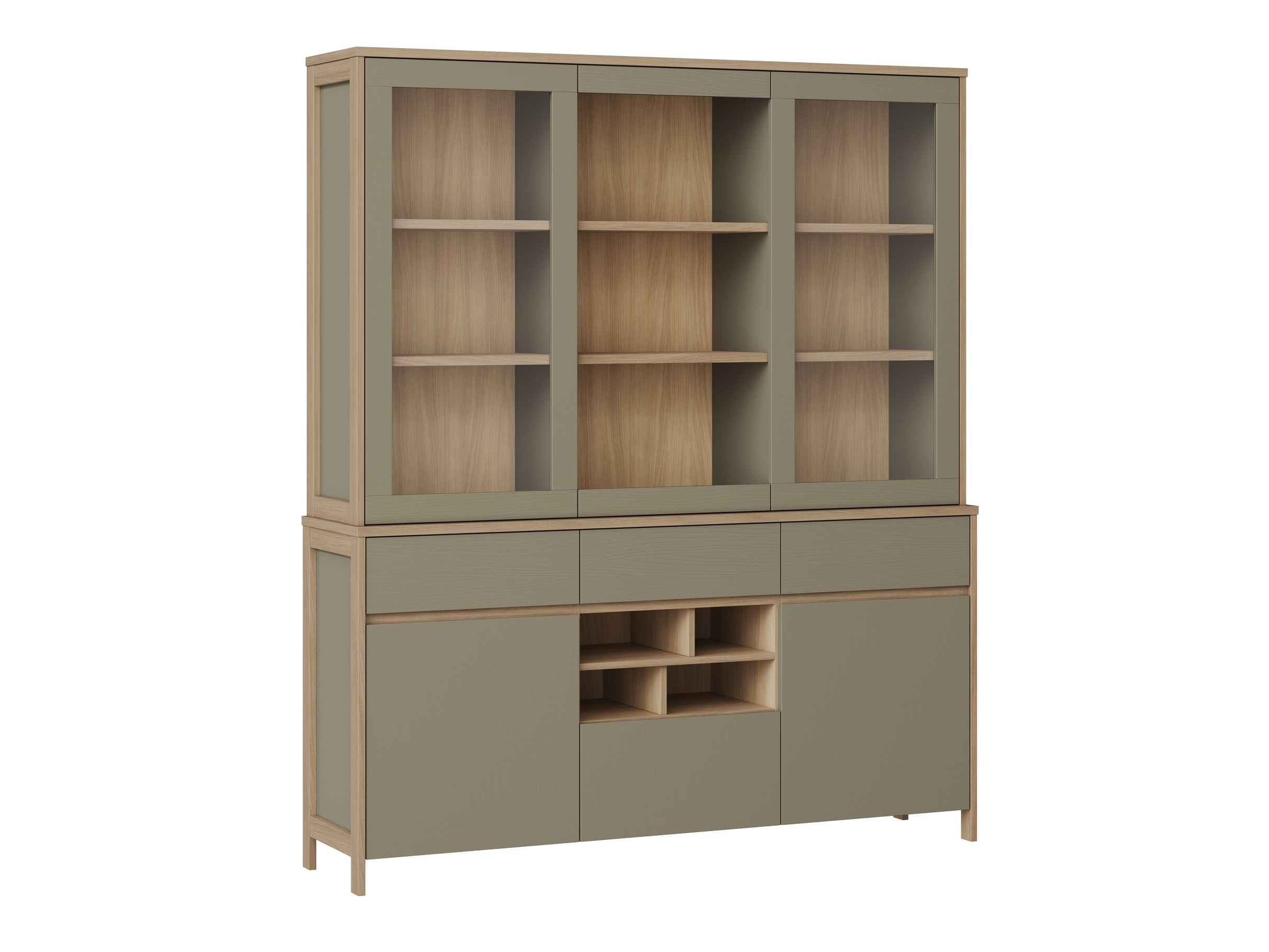 Етажерка Fermaru 100 (Пепеливо зелен + Дъб)