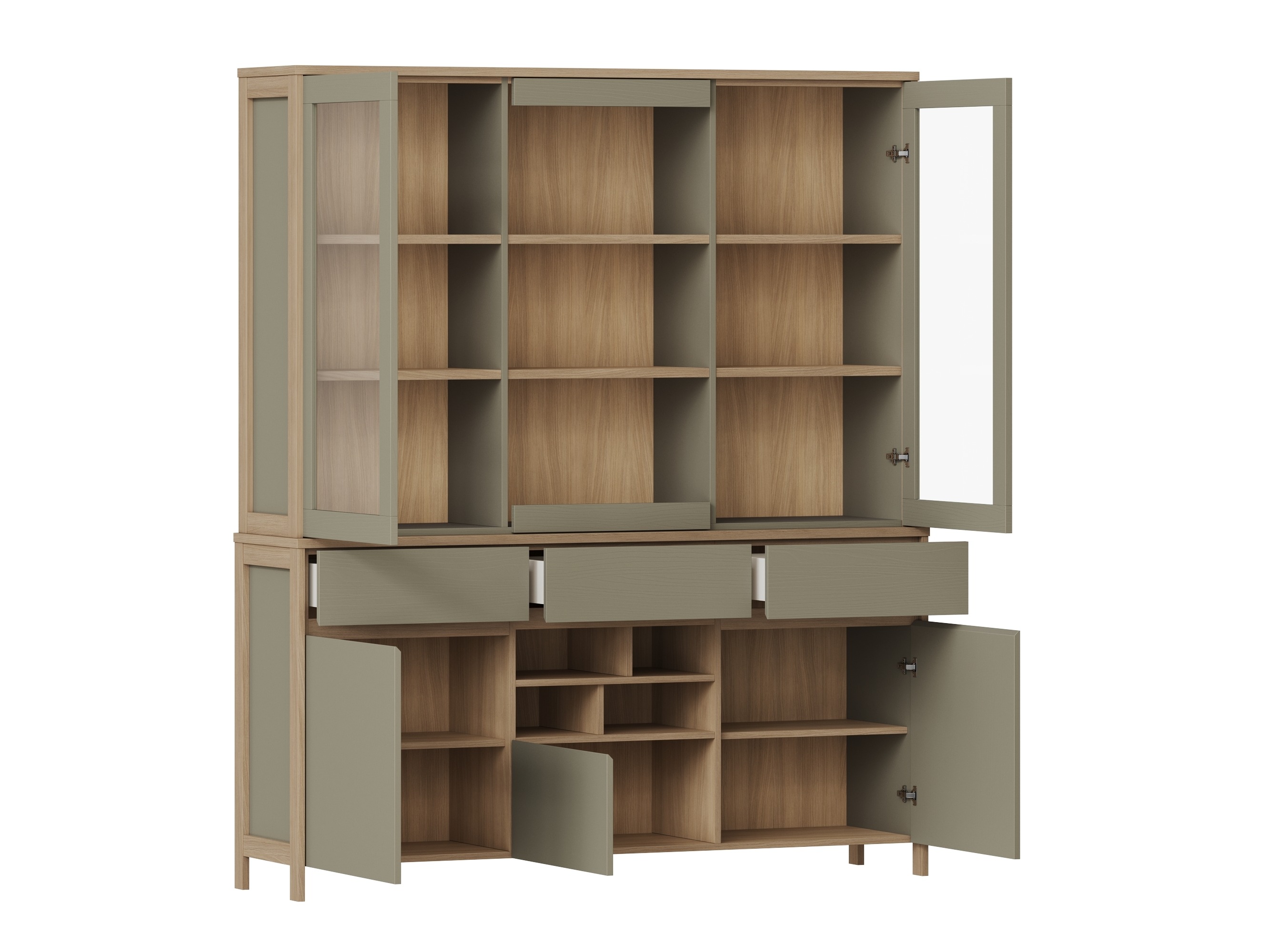 Етажерка Fermaru 100 (Пепеливо зелен + Дъб)