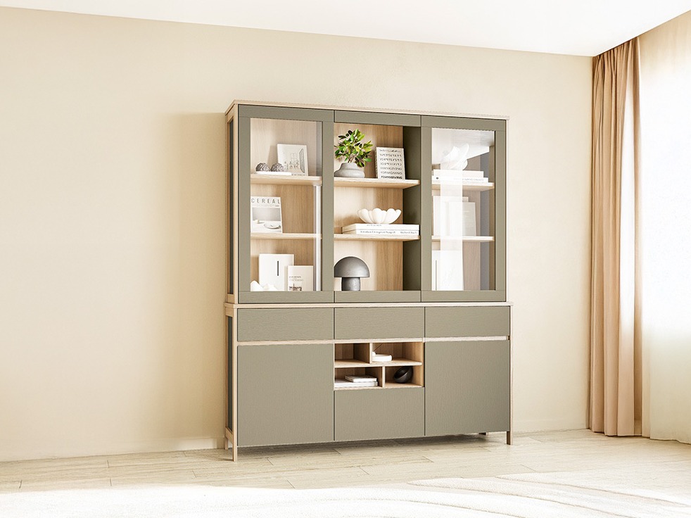 Етажерка Fermaru 100 (Пепеливо зелен + Дъб)