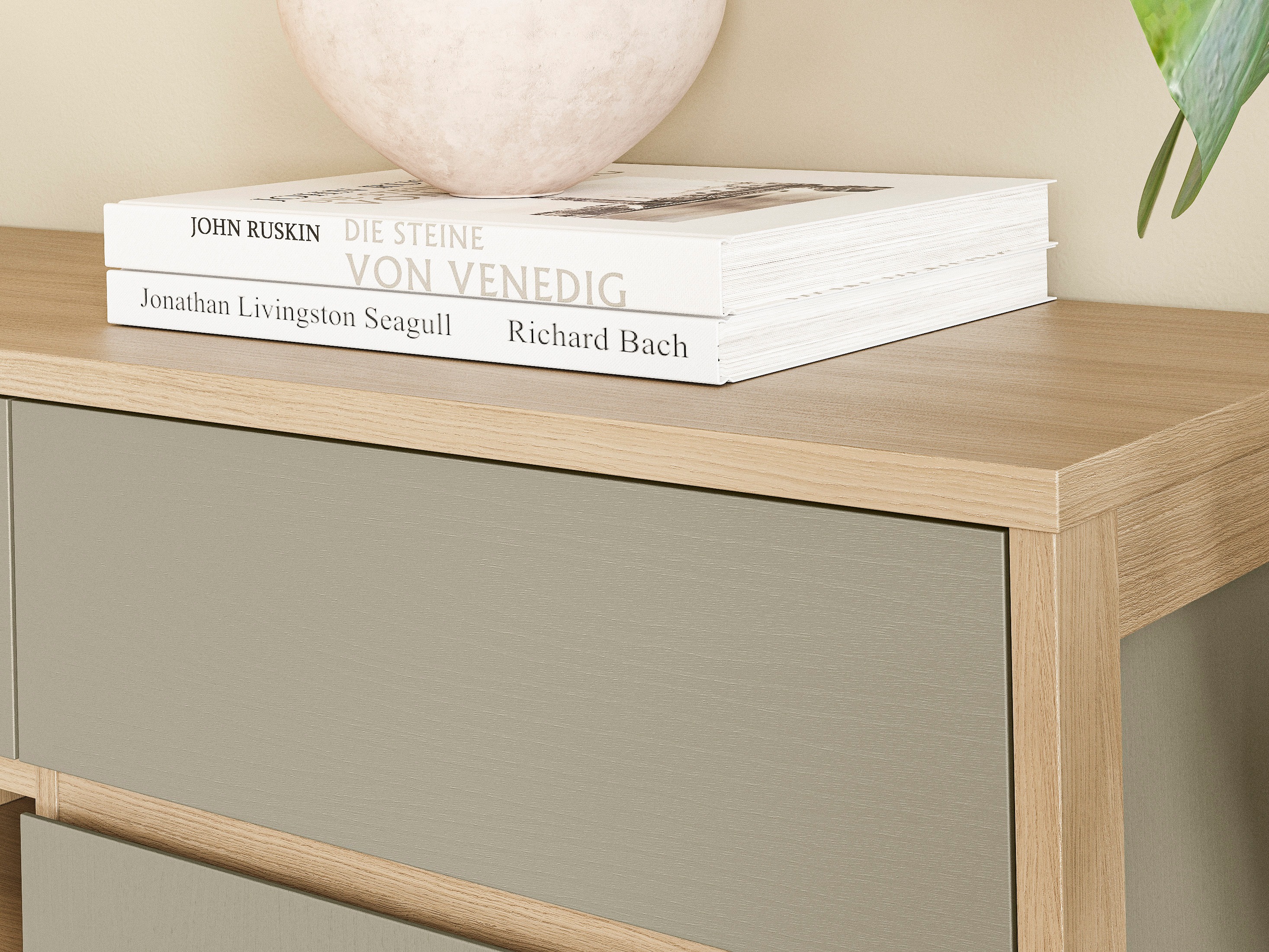 Шкаф Fermaru 106 (Пепеливо зелен + Дъб)