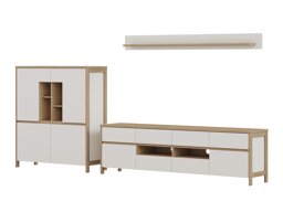 Комплект за хол Fermaru 112 (Бял + Дъб)