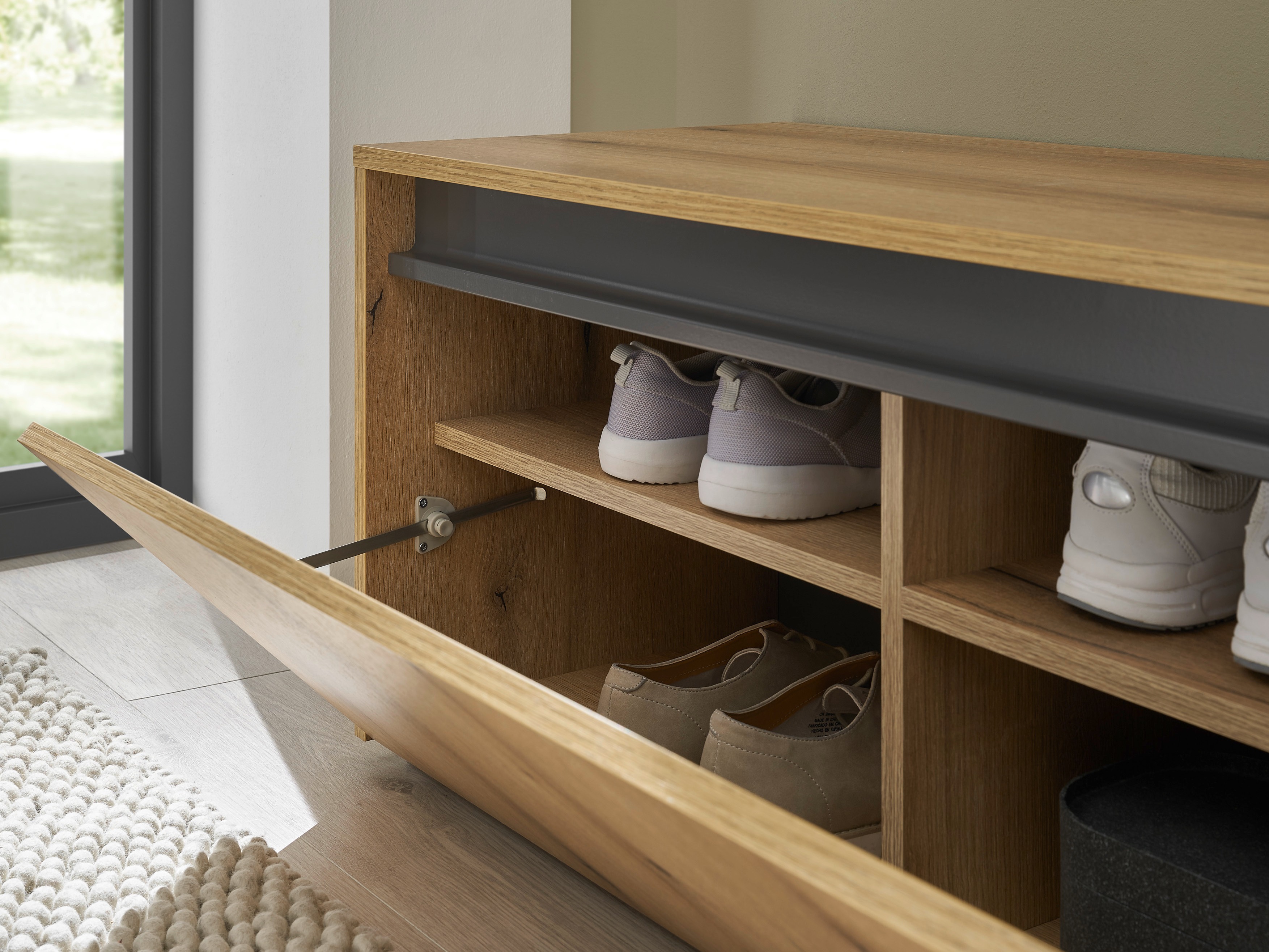 Шкаф за обувки Elbsori 163 (Дъб)