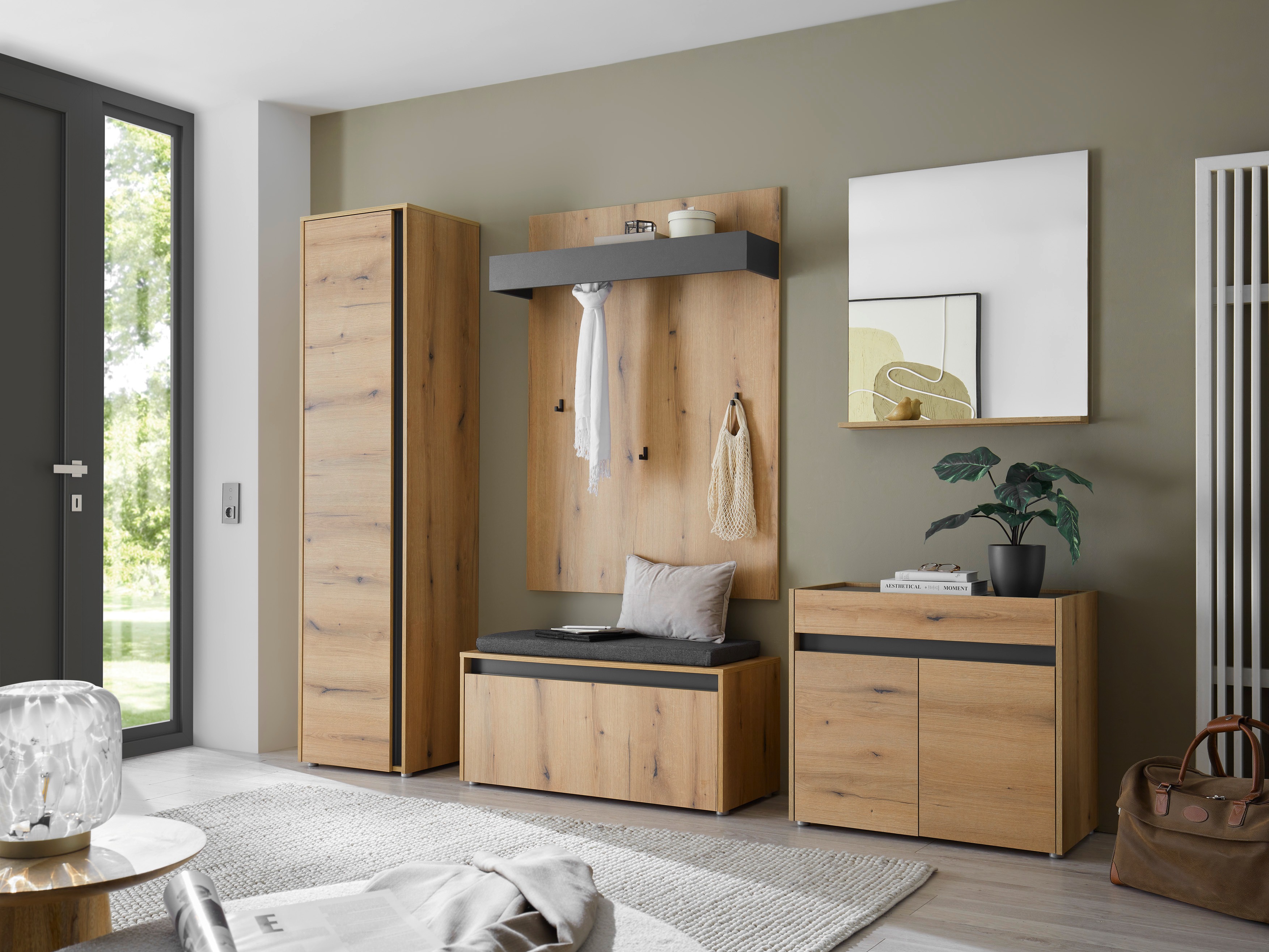 Шкаф за обувки Elbsori 163 (Дъб)