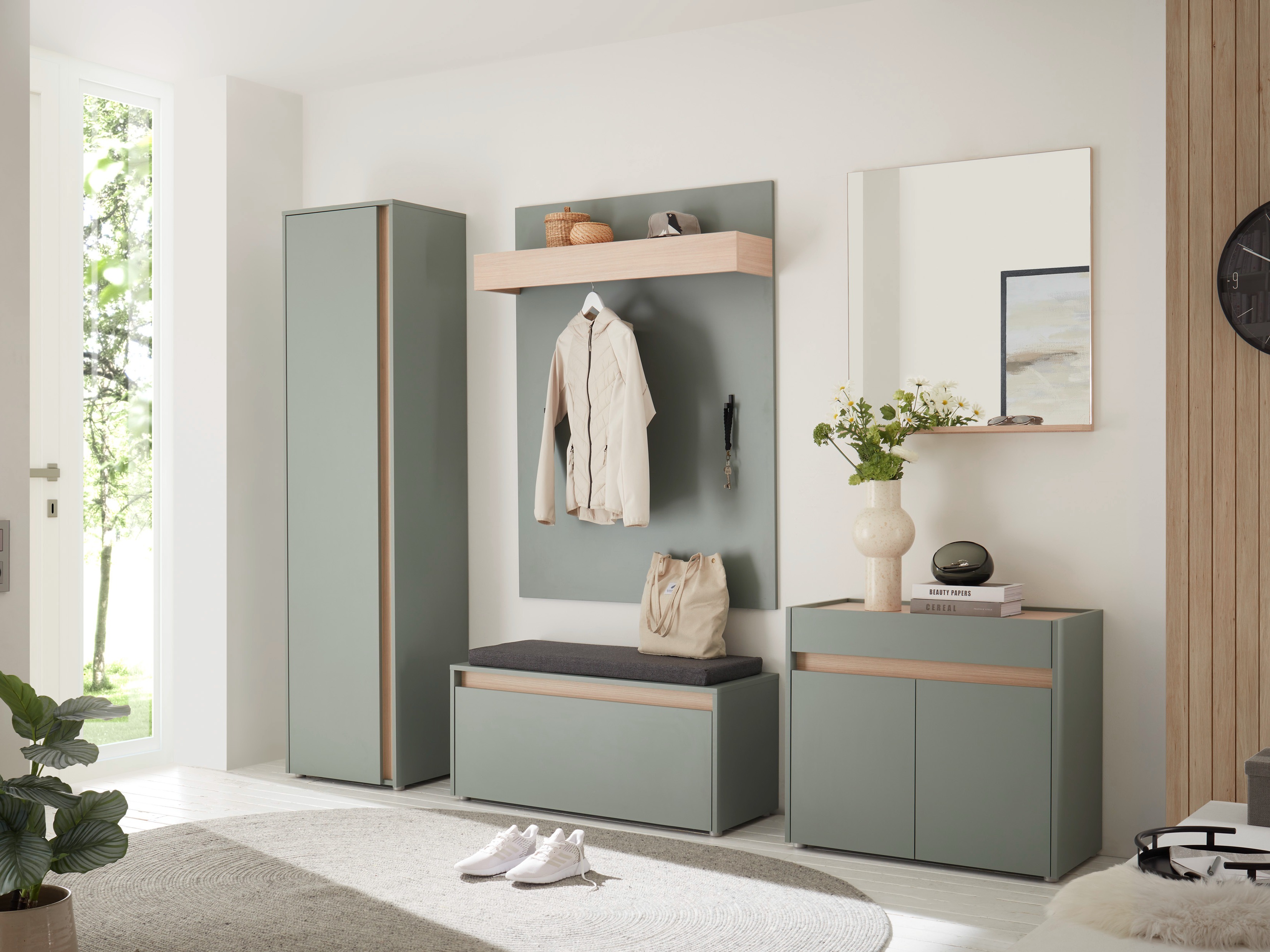 Шкаф за обувки Elbsori 163 (Зелен)