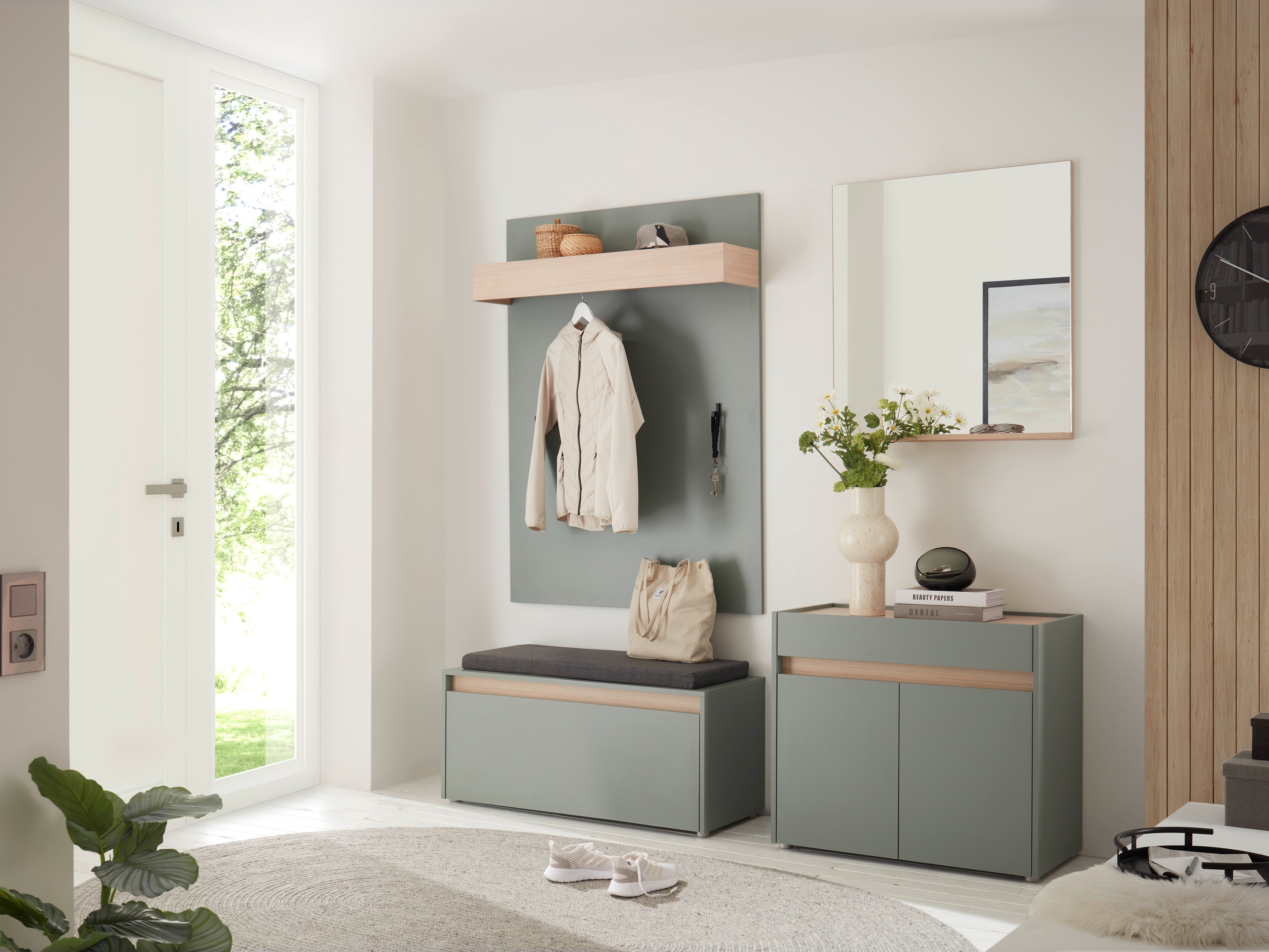 Скрин Elbsori 110 (Зелен + Дъб)