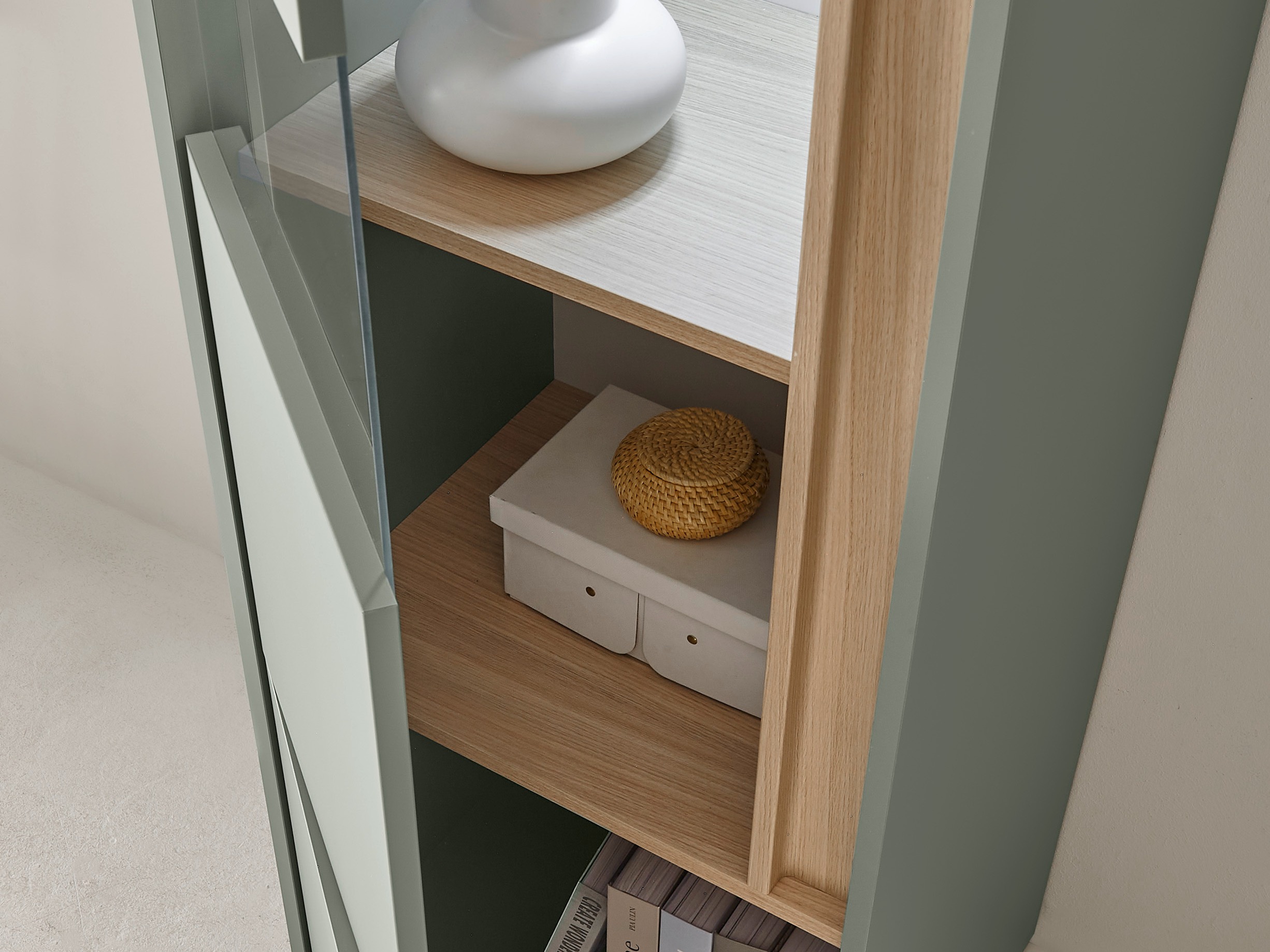 Етажерка Elbsori 102 (Зелен + Дъб)