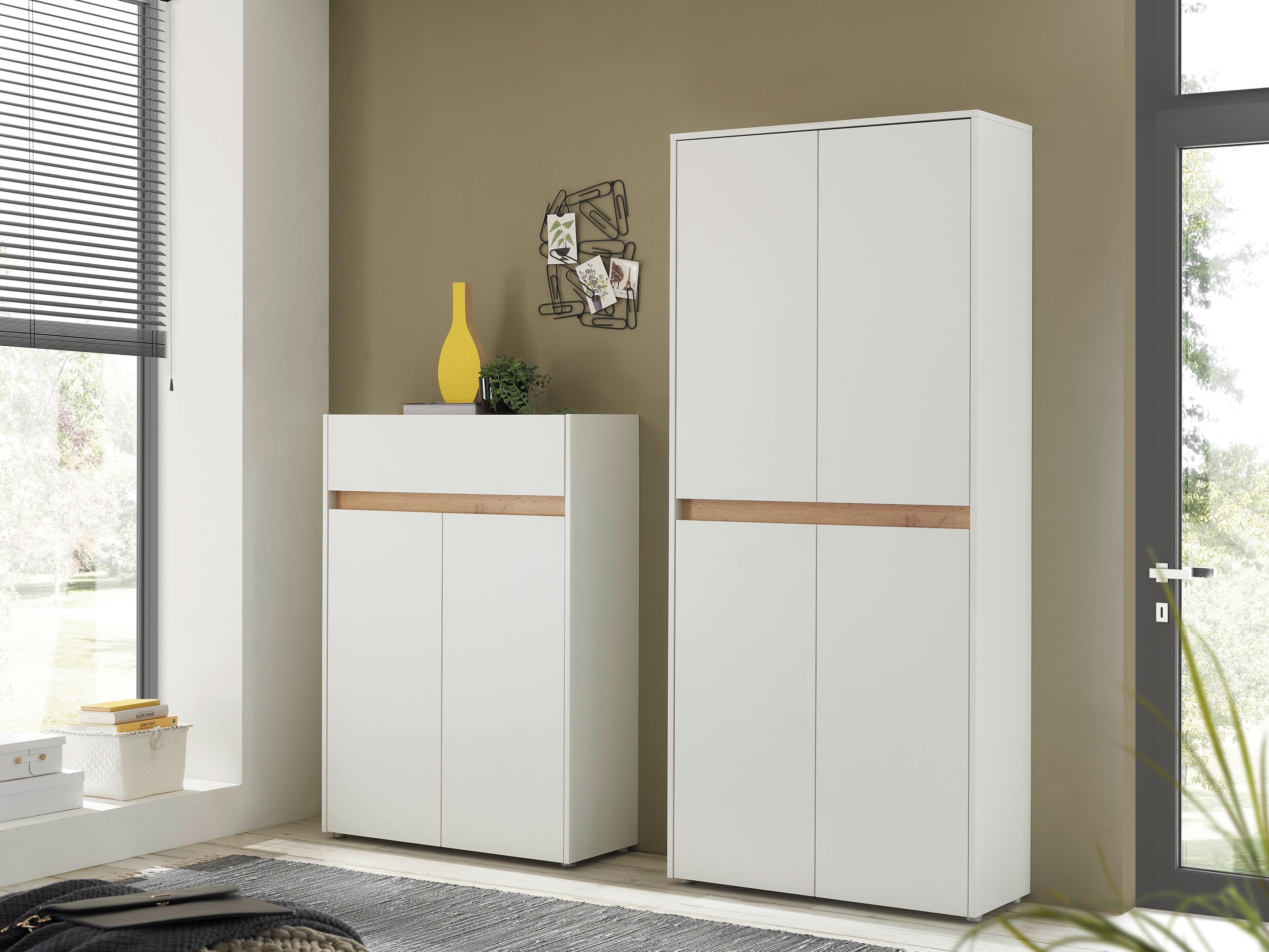 Етажерка Elbsori 174 (Бял + Дъб уотан)