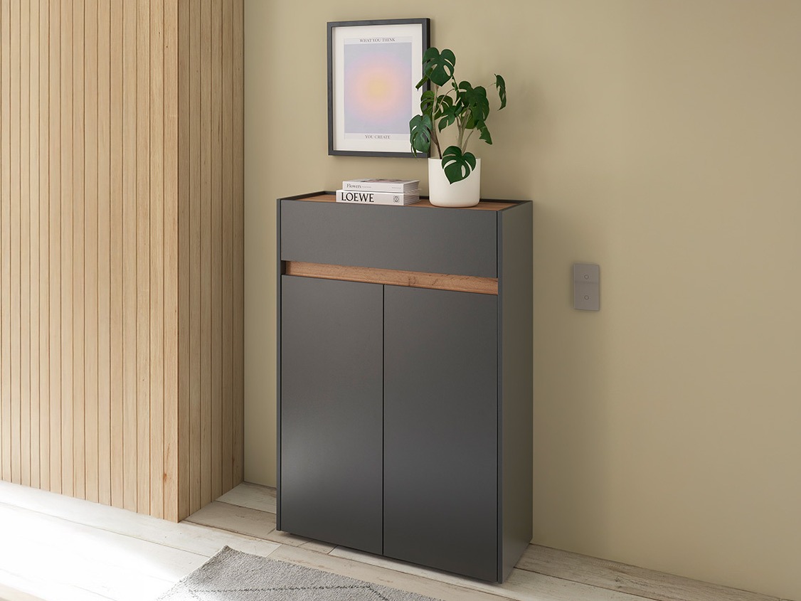 Етажерка за обувки Elbsori 173 (Антрацит + Дъб уотан)