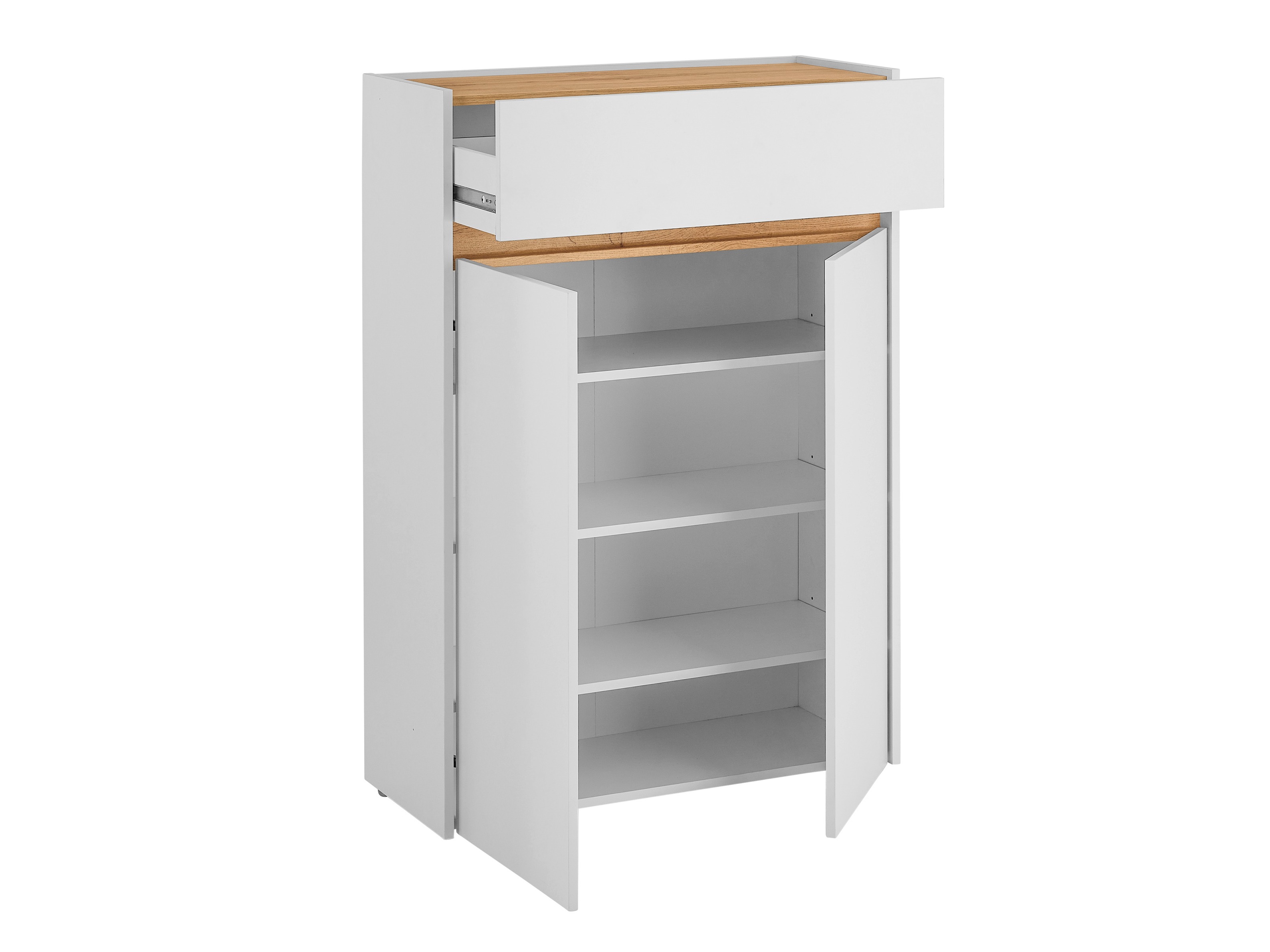 Етажерка за обувки Elbsori 173 (Бял + Дъб уотан)