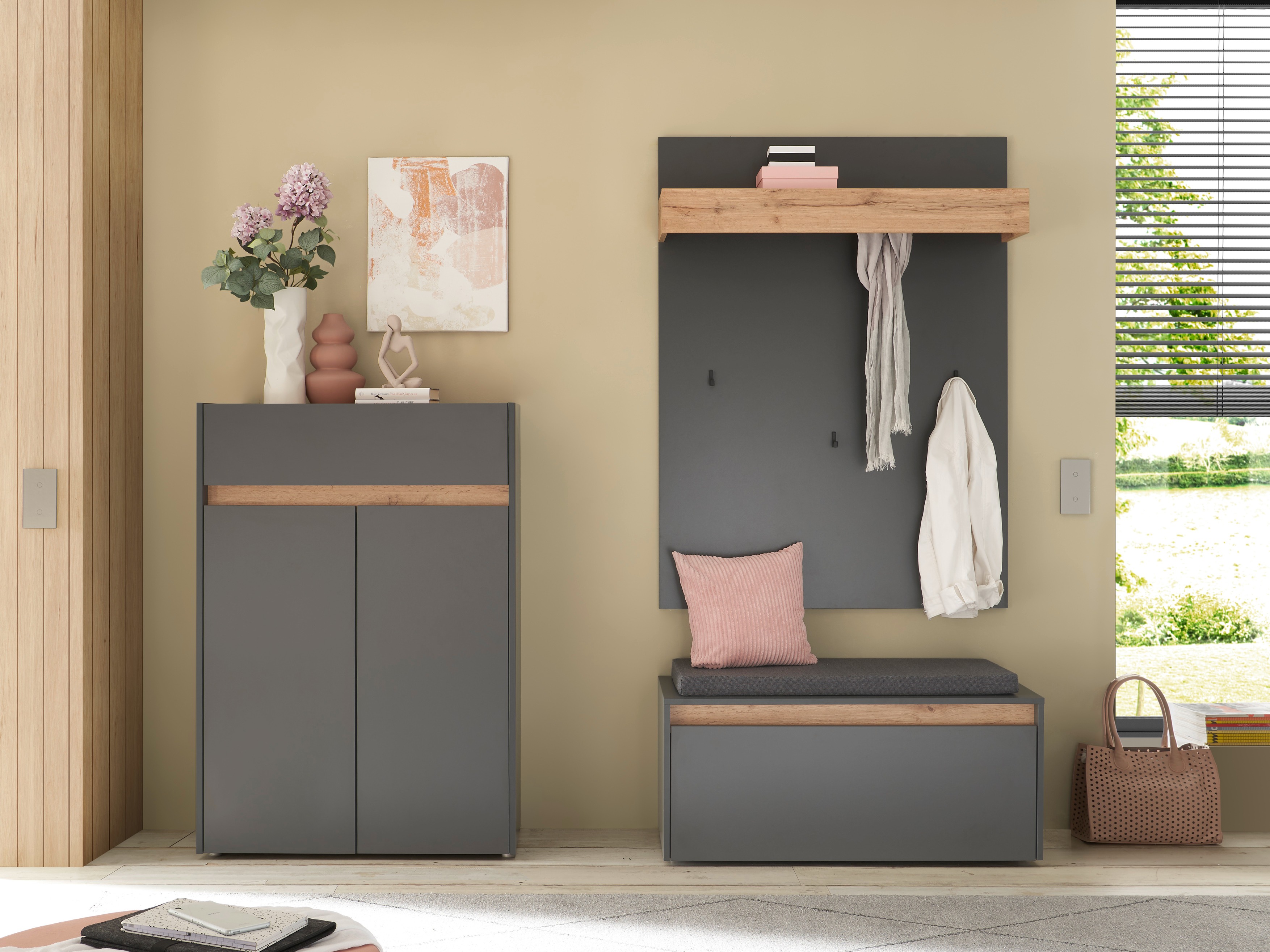 Комплект за антре Elbsori 176 (Антрацит + Дъб уотан)