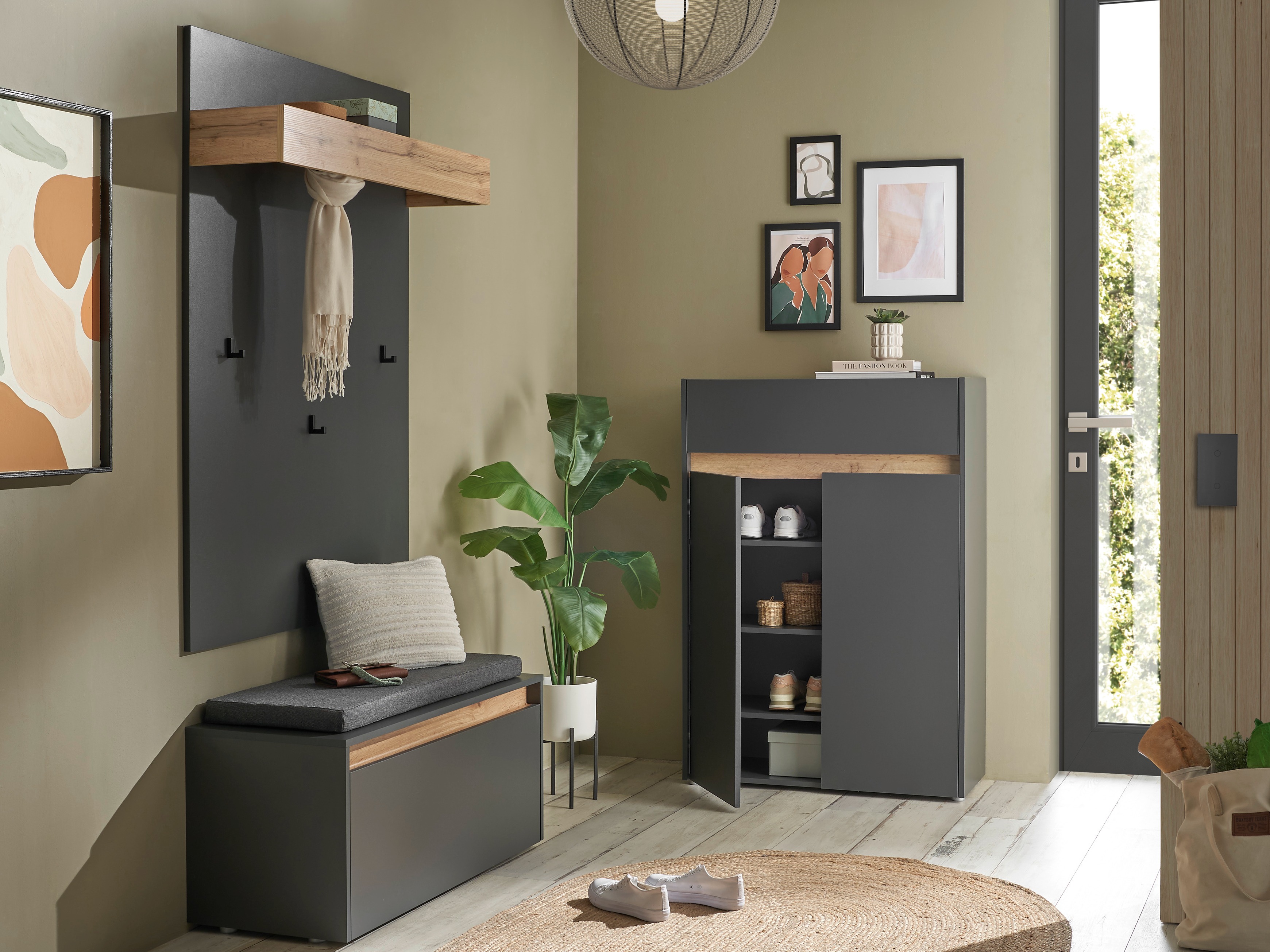 Комплект за антре Elbsori 176 (Антрацит + Дъб уотан)