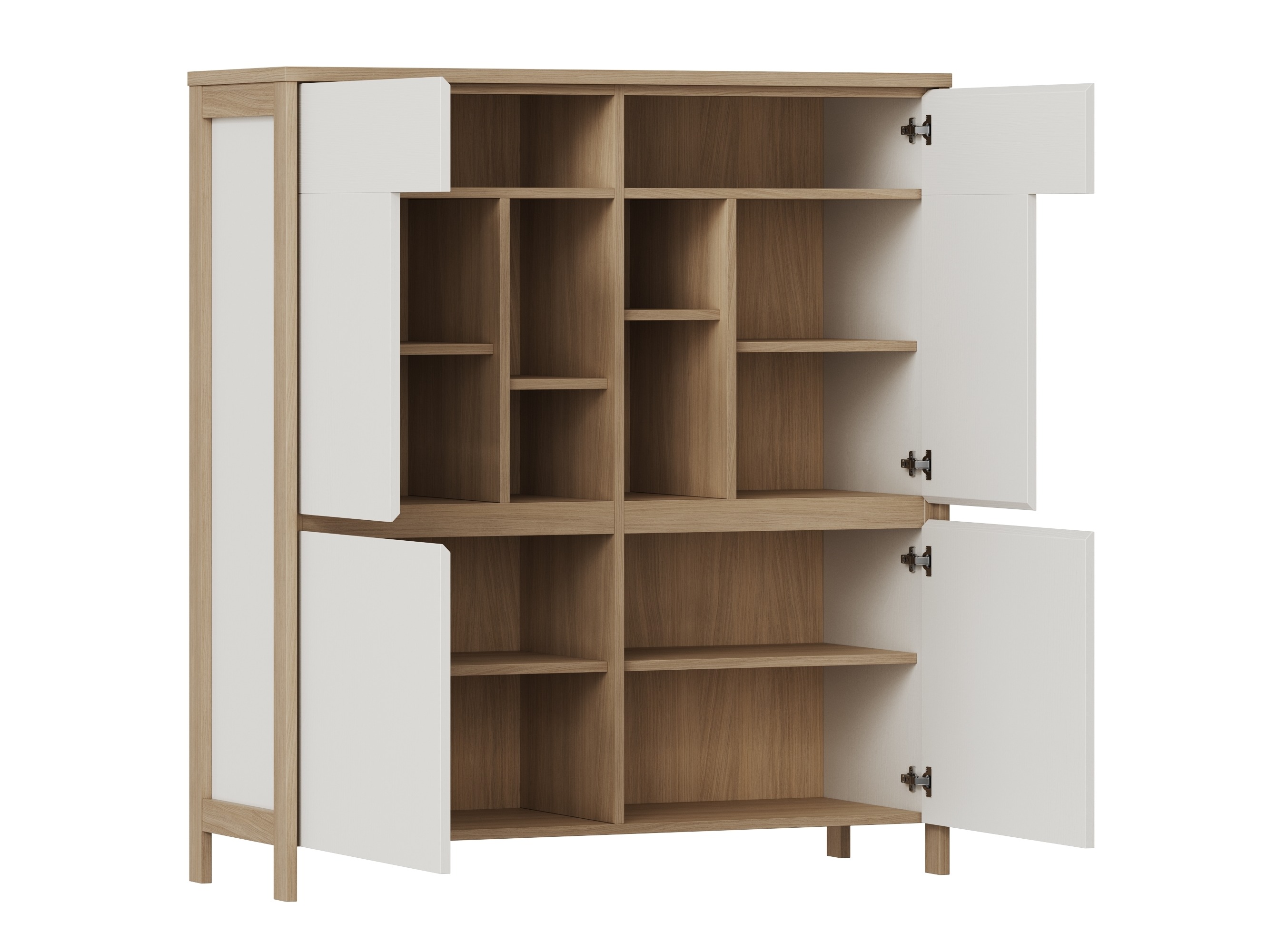 Комплект за хол Fermaru 110 (Бял + Дъб)