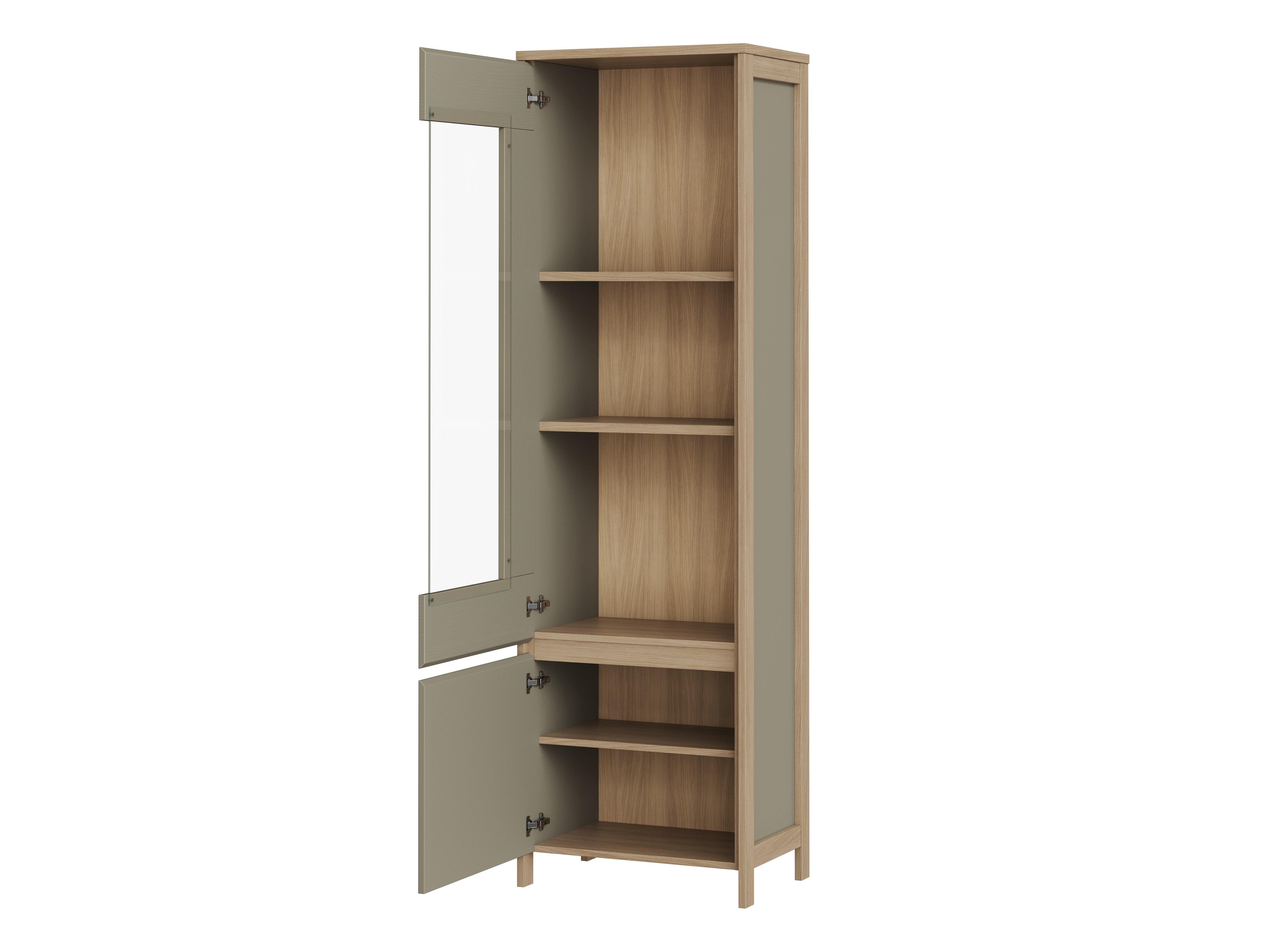 Комплект за хол Fermaru 111 (Пепеливо зелен + Дъб)