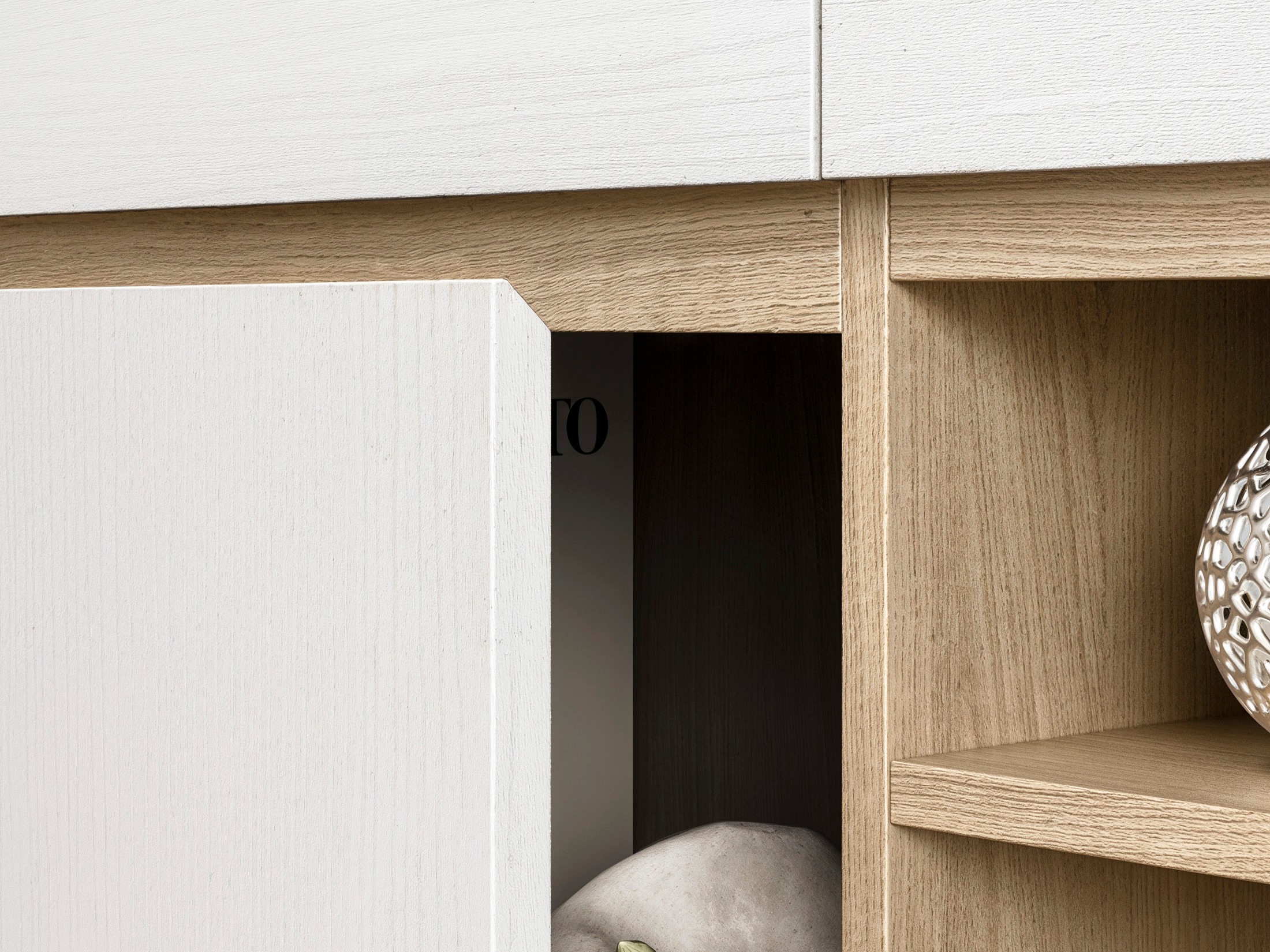 Мебелен комплект Fermaru 114 (Бял + Дъб)