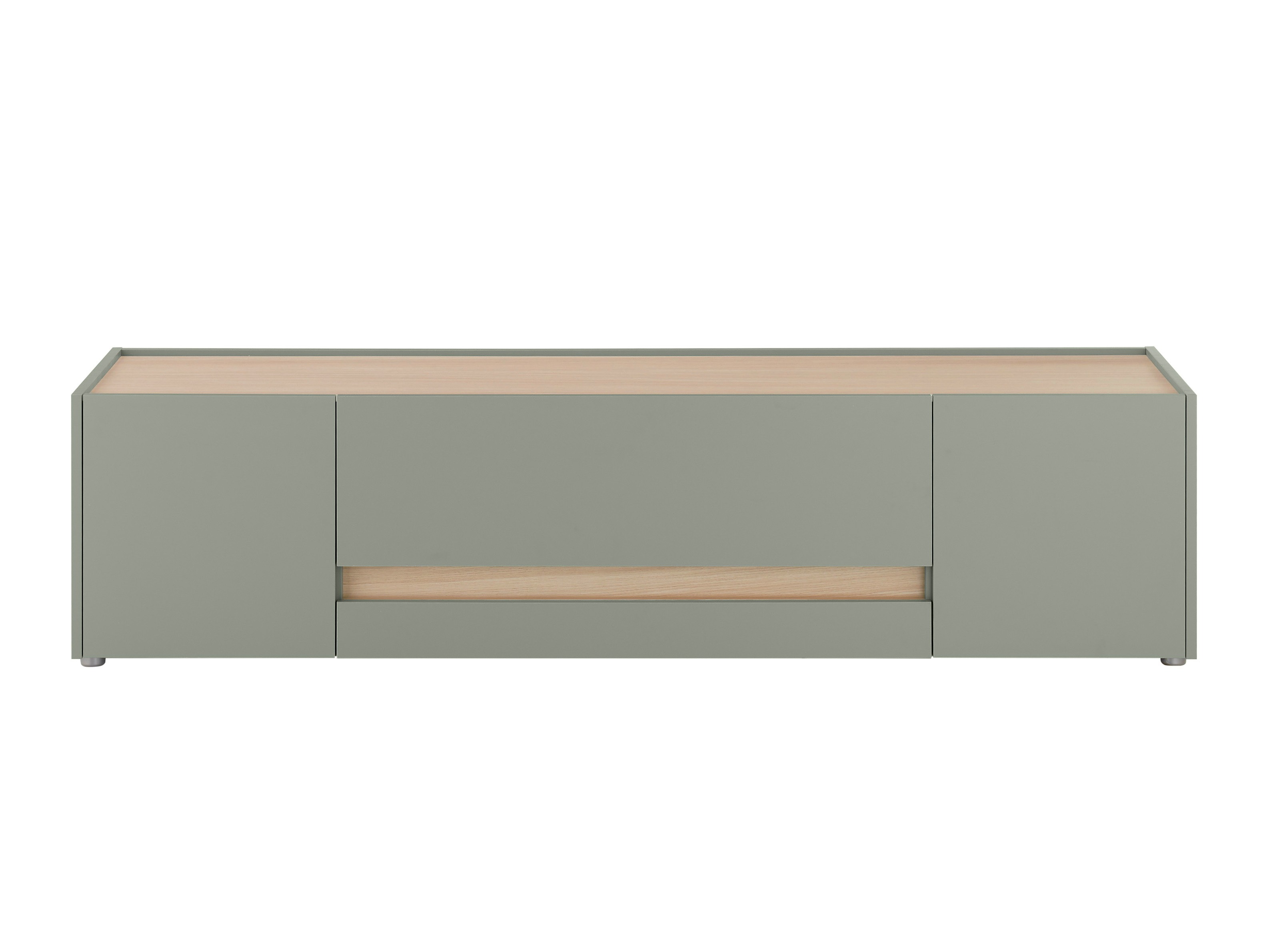 ТВ шкаф Elbsori 115 (Зелен + Дъб)