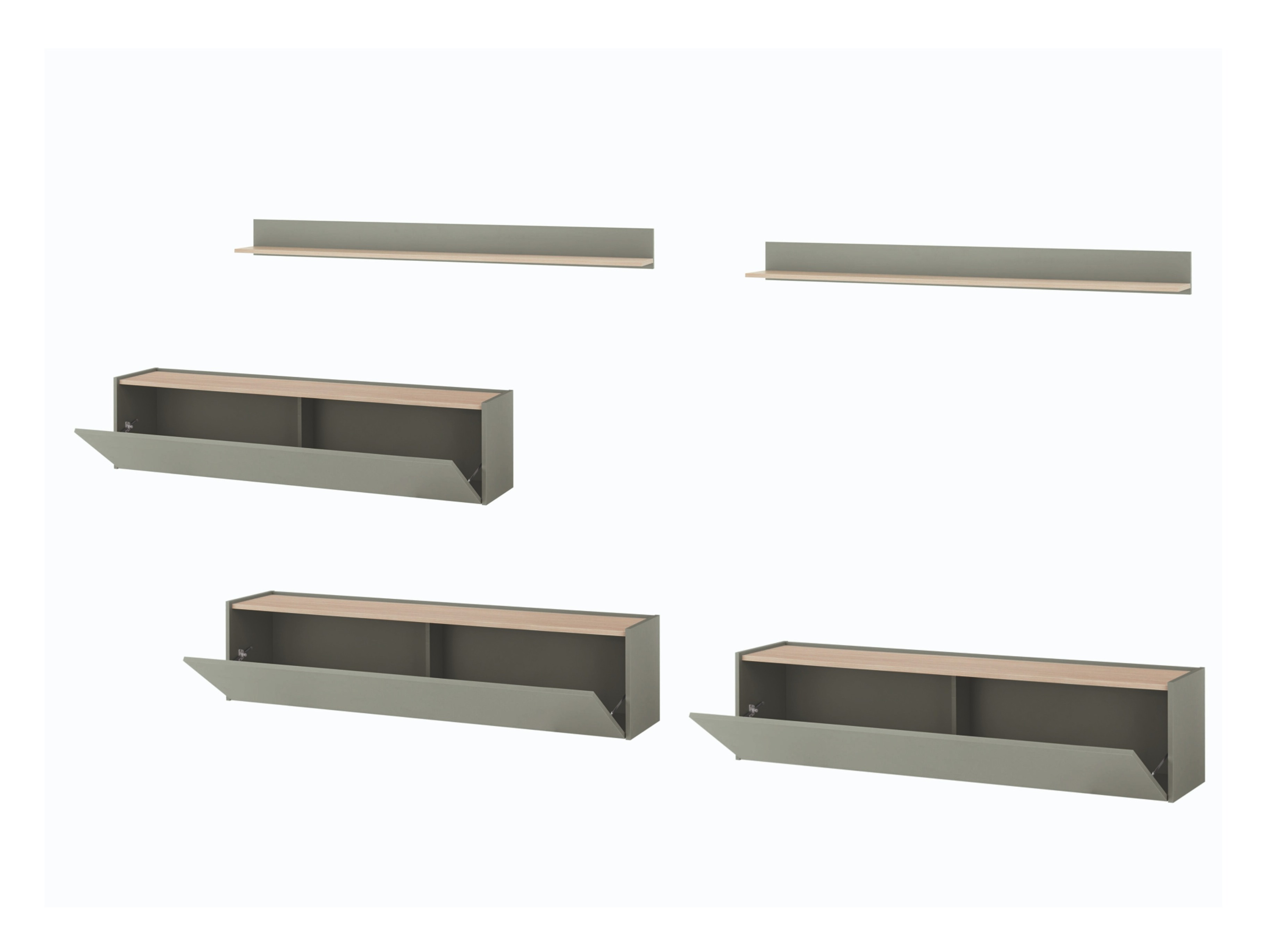Комплект за хол Elbsori 142 (Зелен + Дъб)
