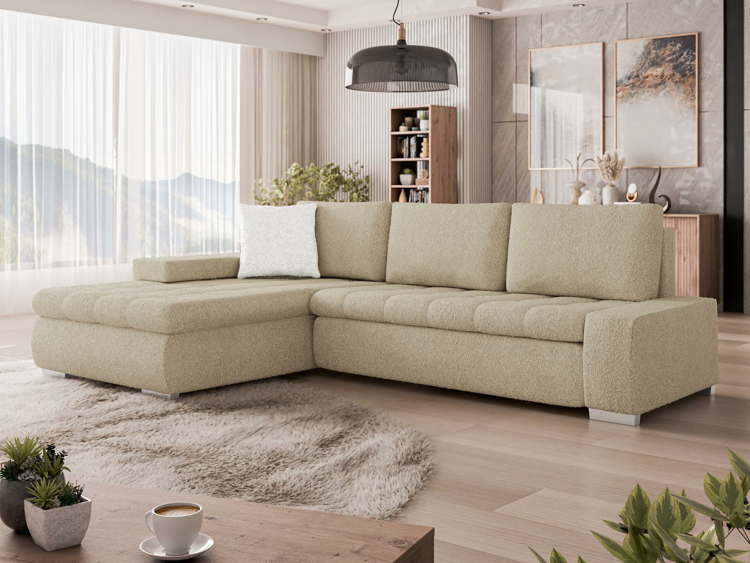 Ъглов диван Comfivo Nitor IV (Boucle Baloo 2074 + Boucle Baloo 2073)