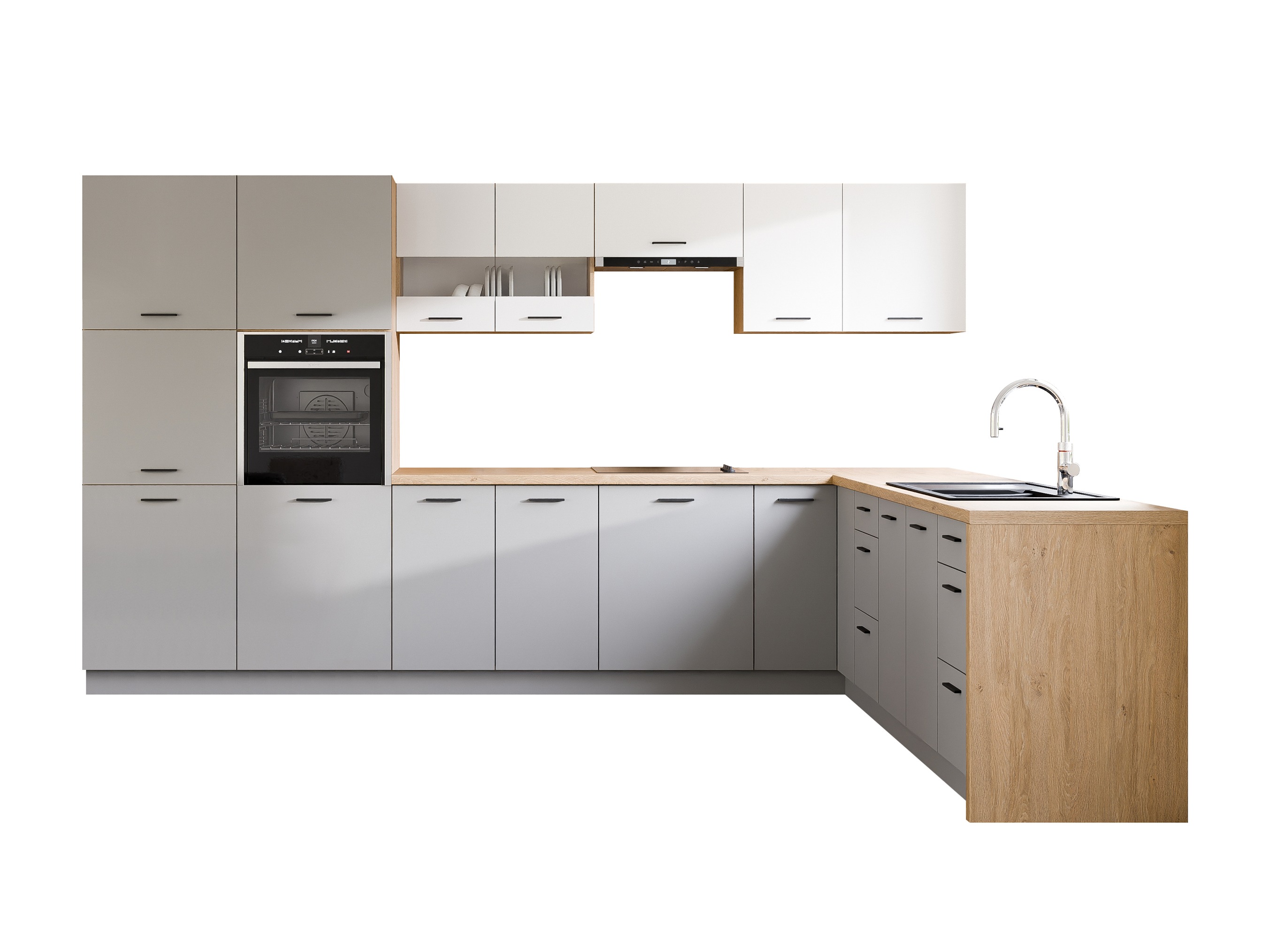 Модулен кухненски комплект Ati White Grey 118