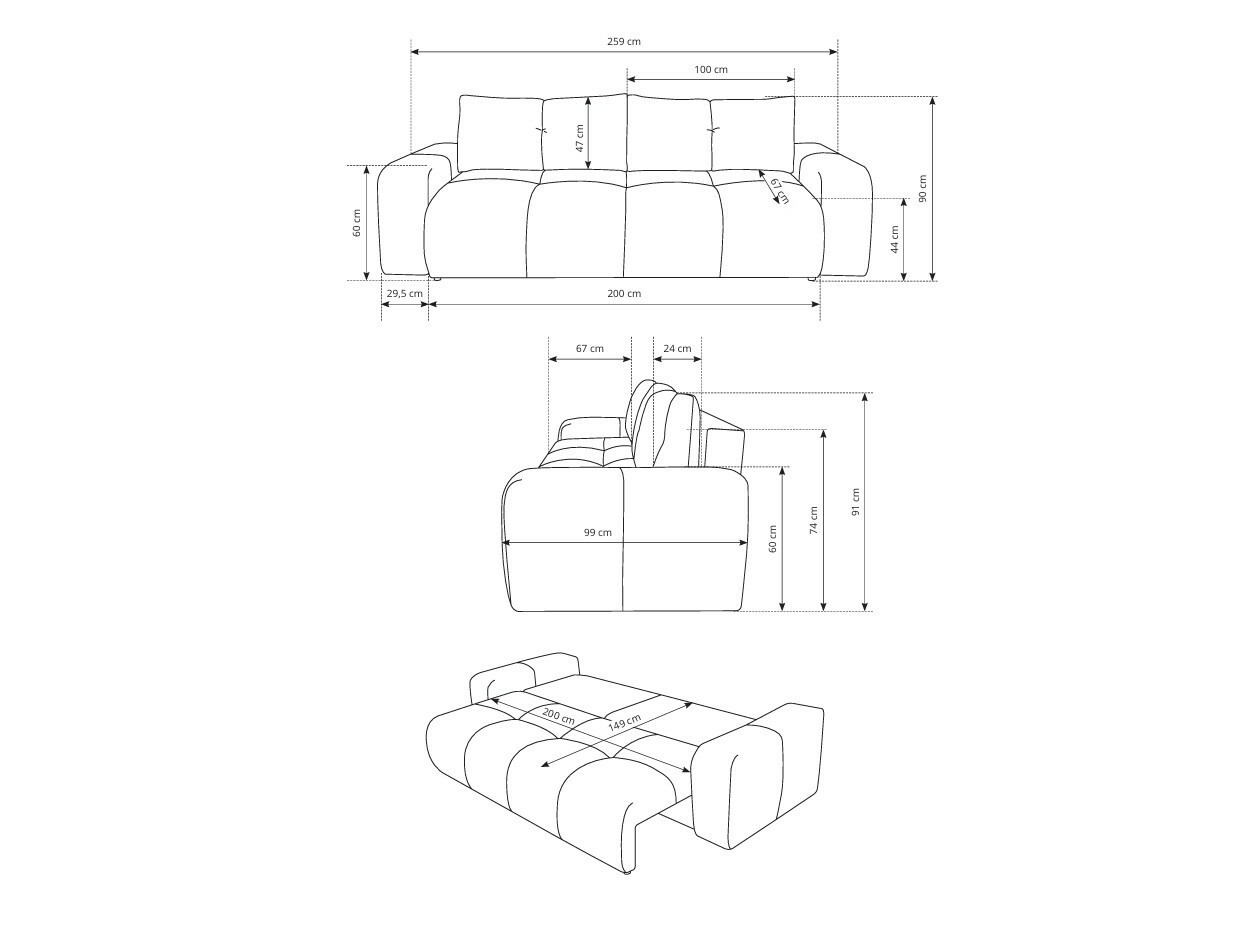 Разтегателен диван Kingston 154 (Curio 60)