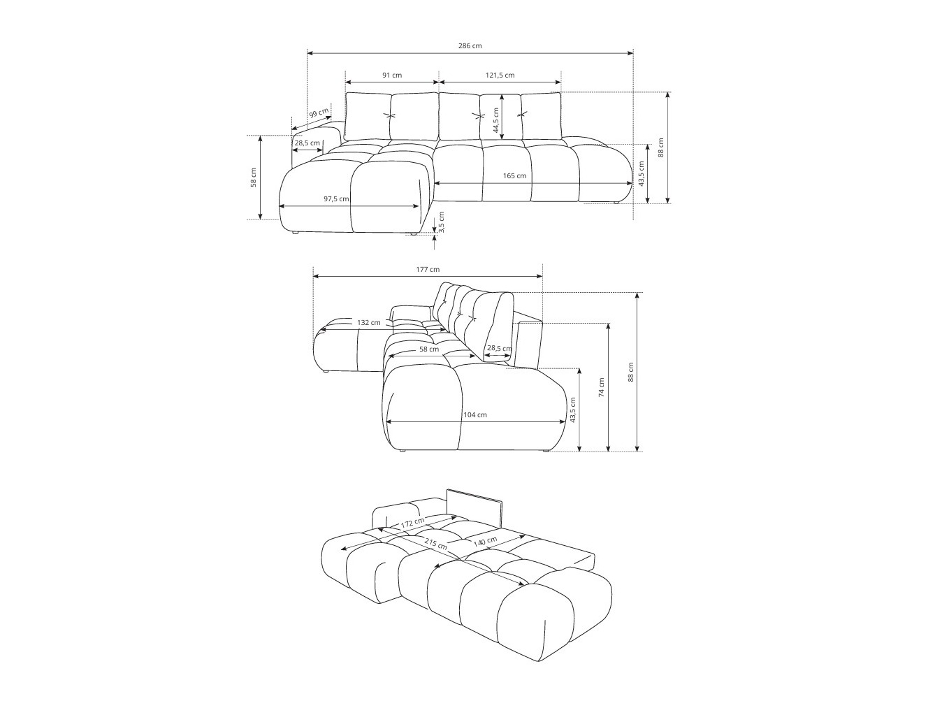 Ъглов диван Kingston 156 (Flow 22)