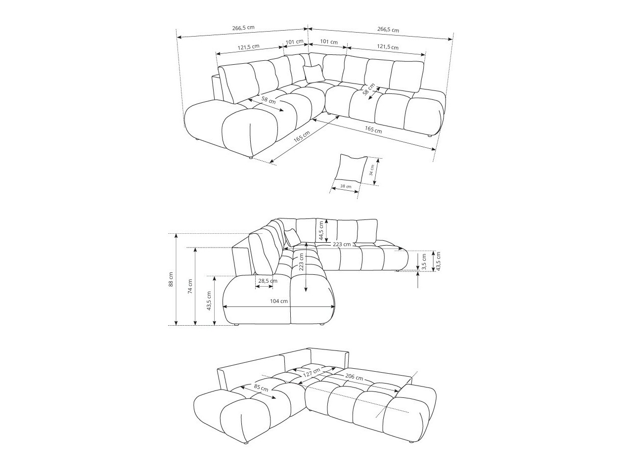 Ъглов диван Kingston 197 (Flow 01)