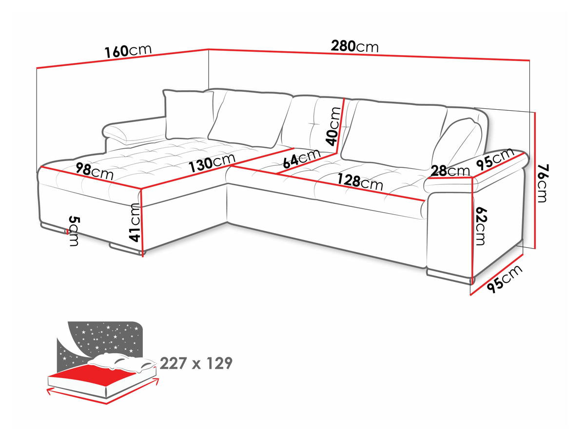 Ъглов диван Comfivo 129 (Lux 06 + Lux 05)