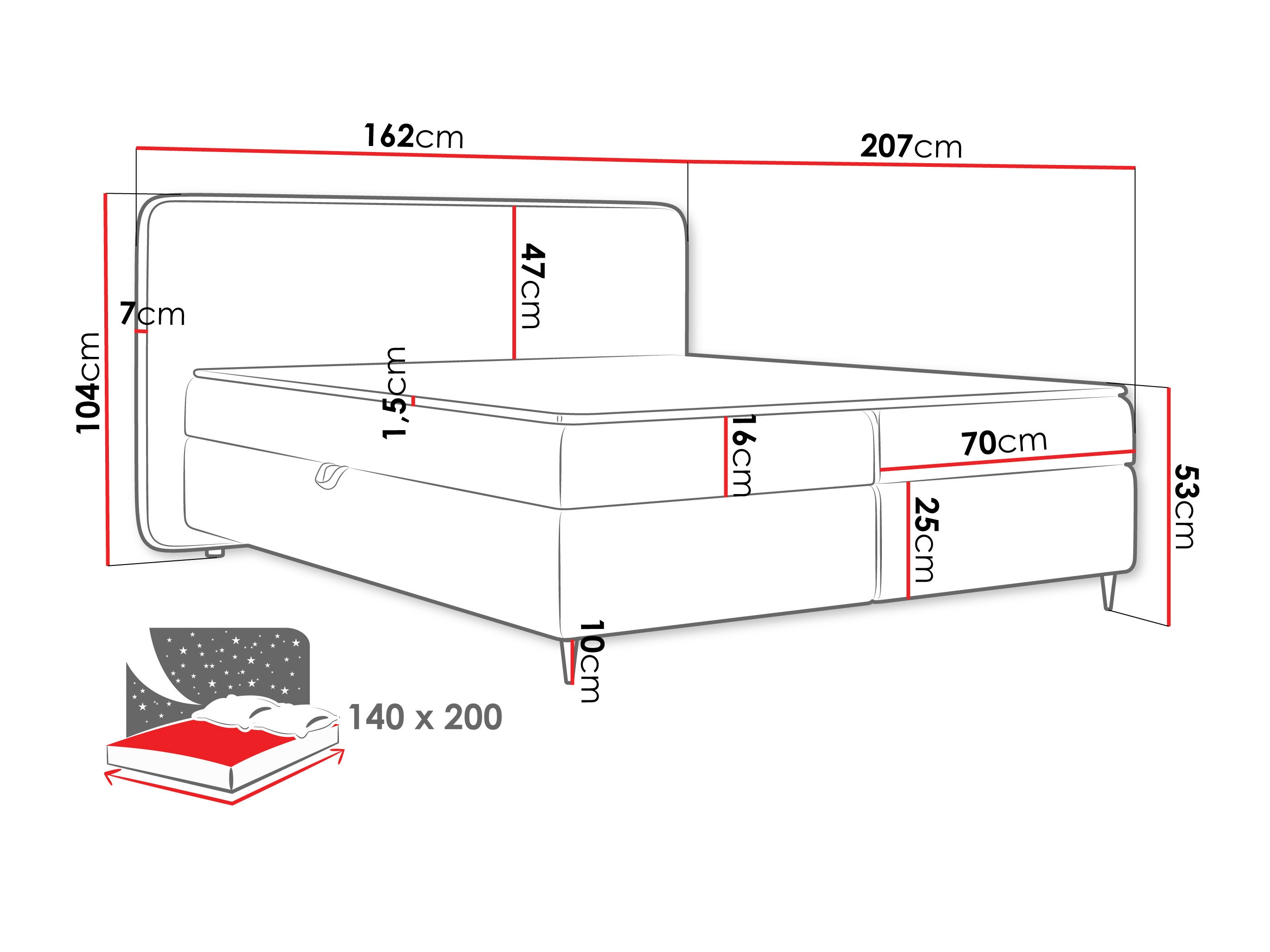 Континентално легло Stonecrest 108 (Taro 05)