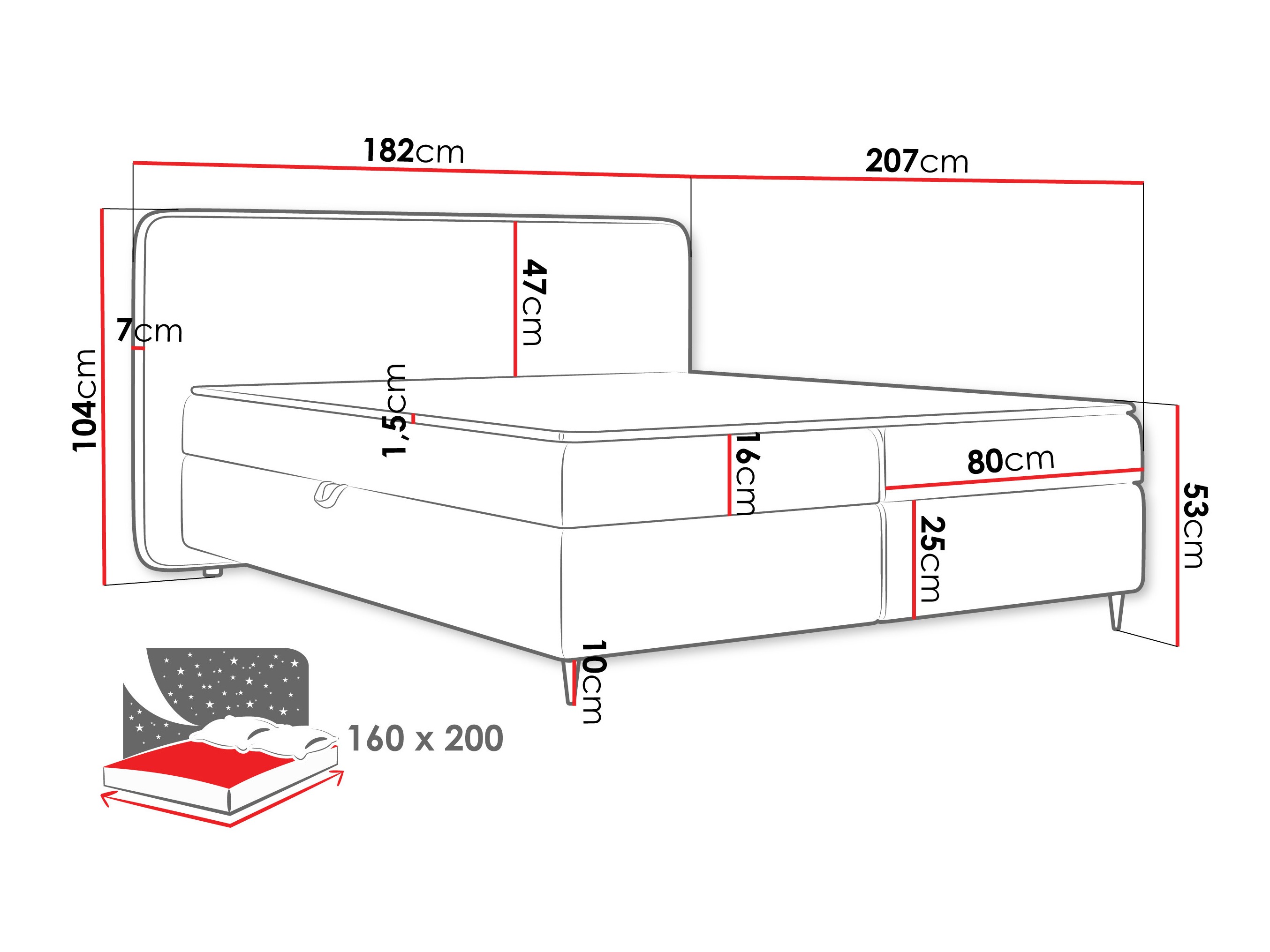 Континентално легло Stonecrest 108 (Taro 05)