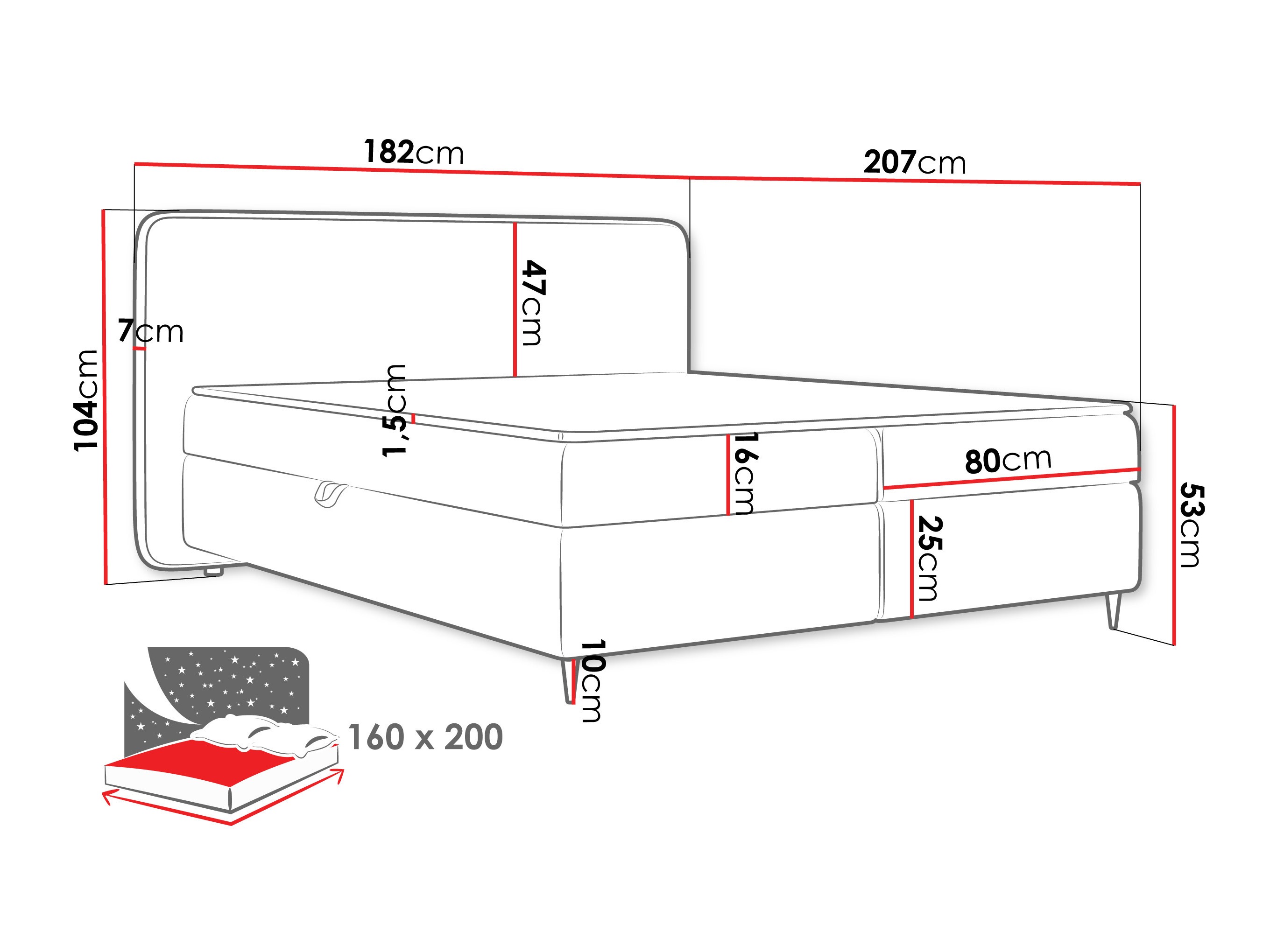 Континентално легло Stonecrest 108 (Taro 11)