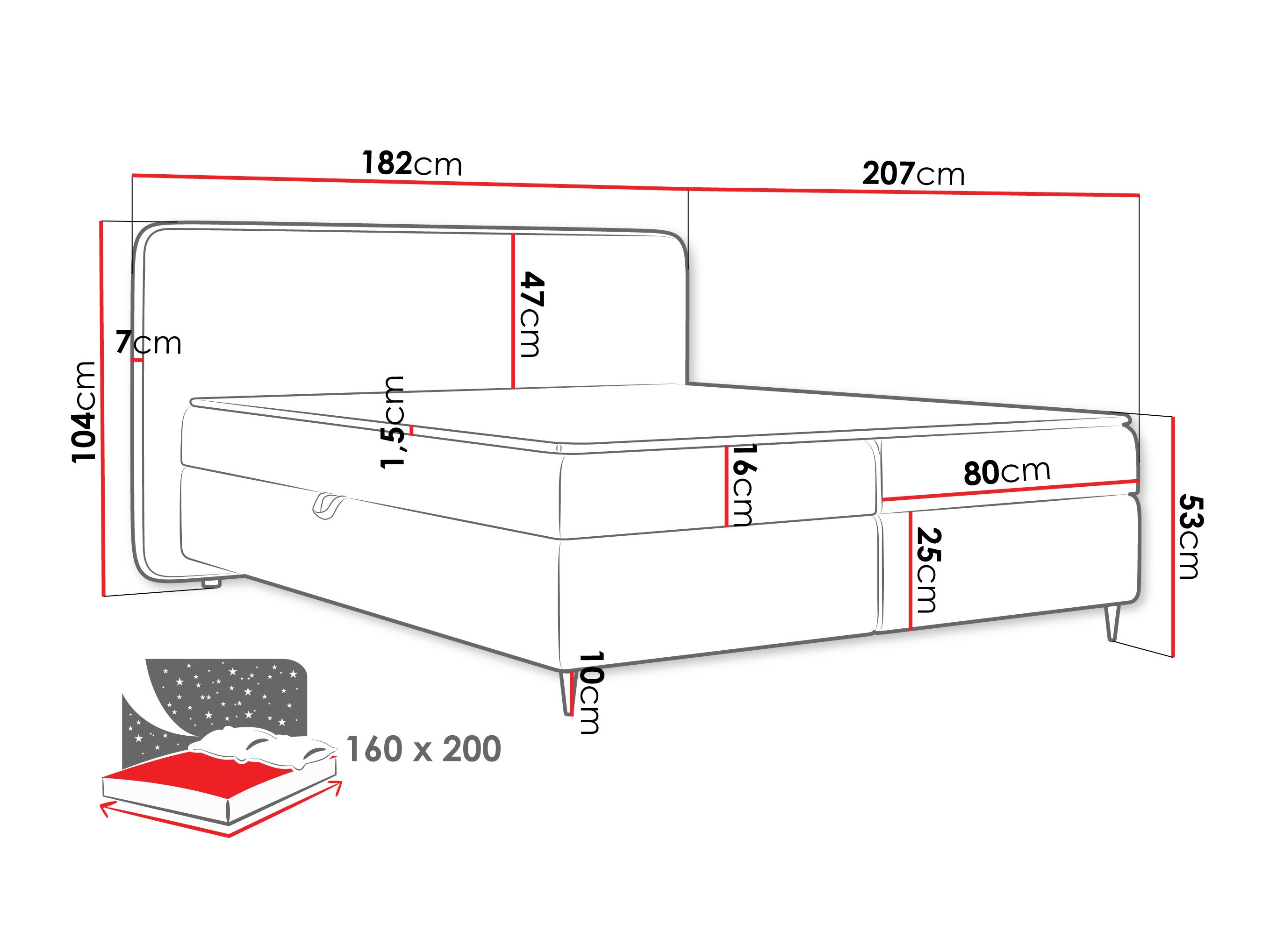 Континентално легло Stonecrest 108 (Taro 33)