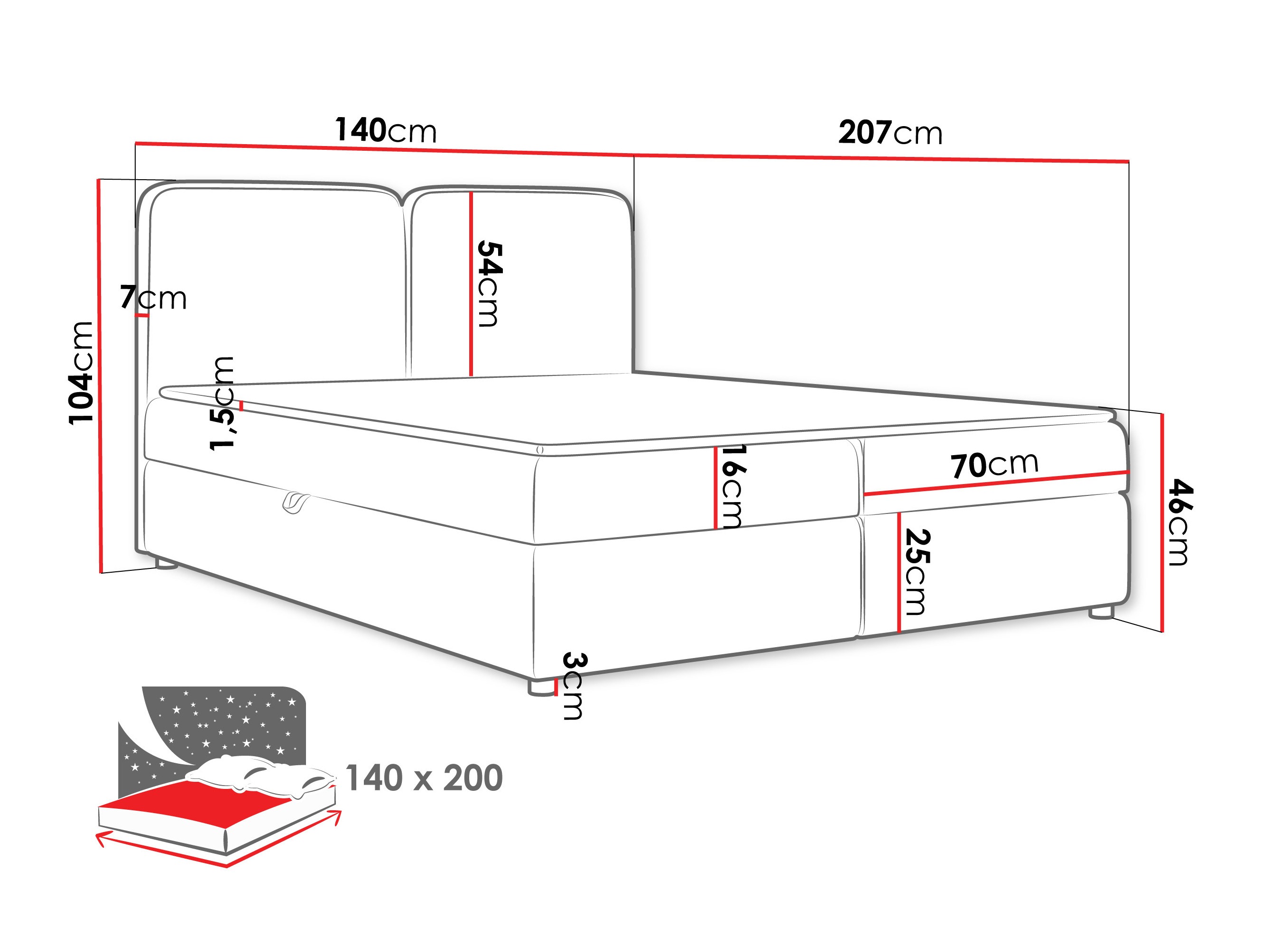 Континентално легло Stonecrest 109 (Taro 01)