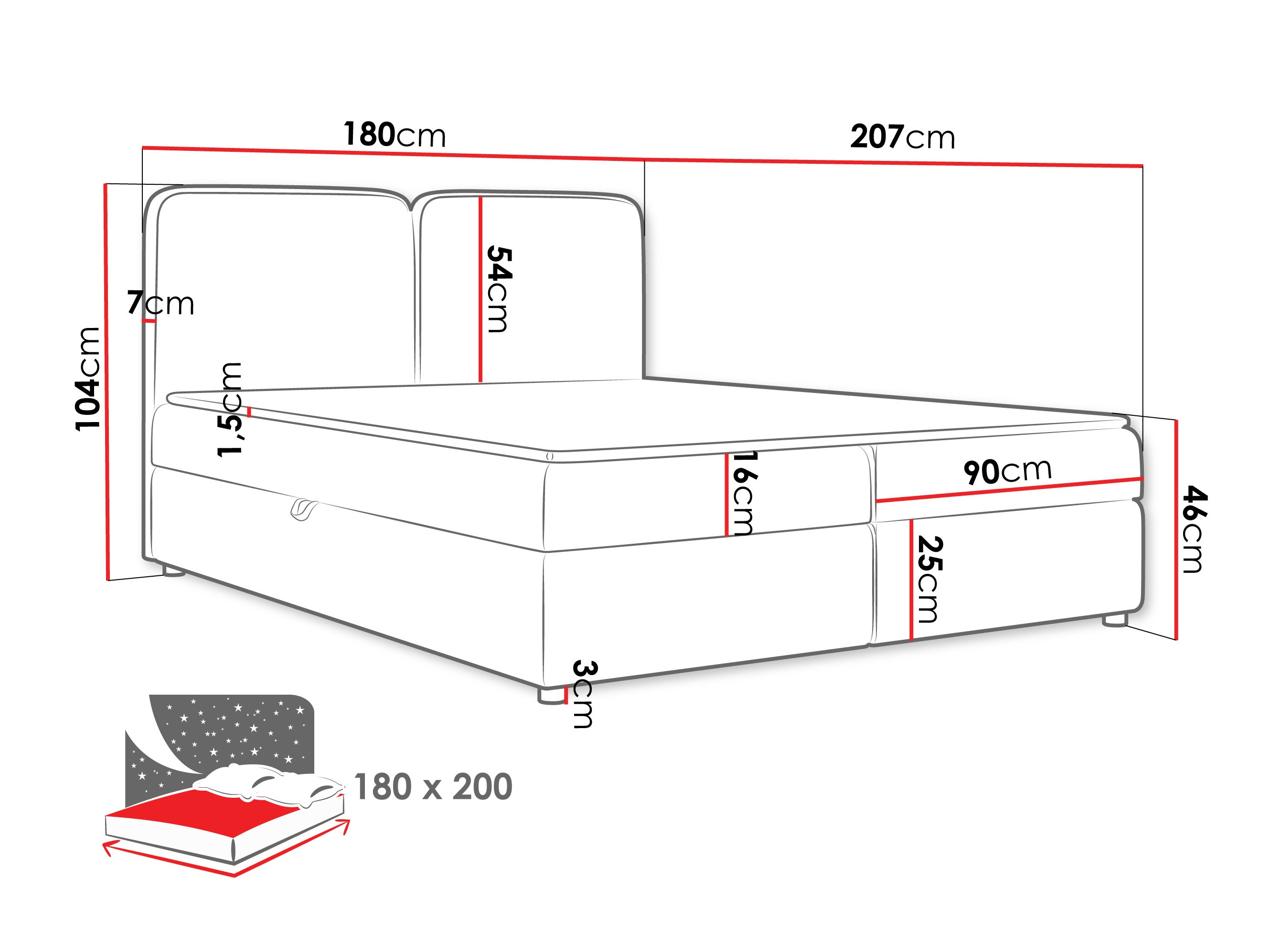 Континентално легло Stonecrest 109 (Taro 11)
