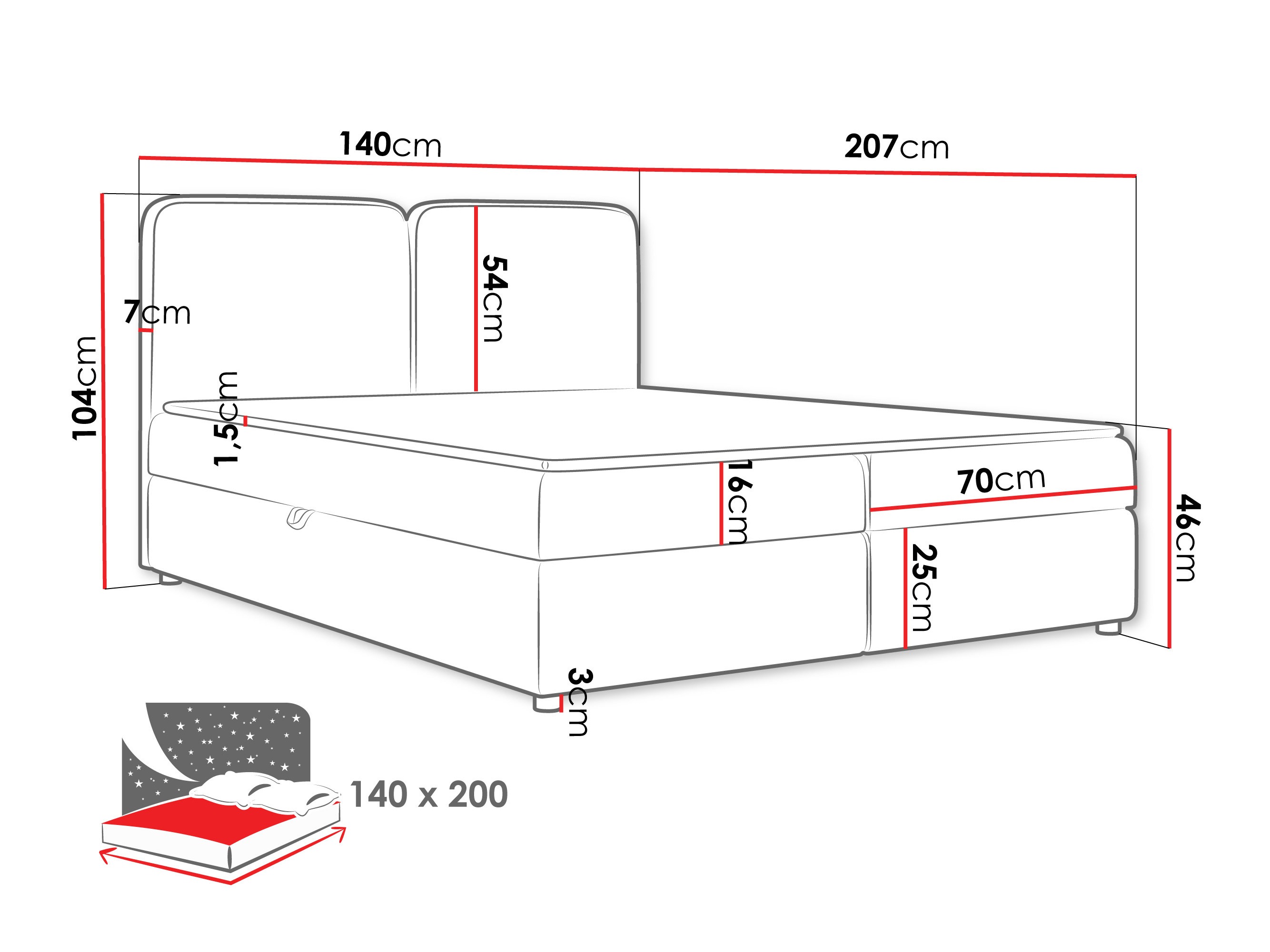 Континентално легло Stonecrest 109 (Taro 33)