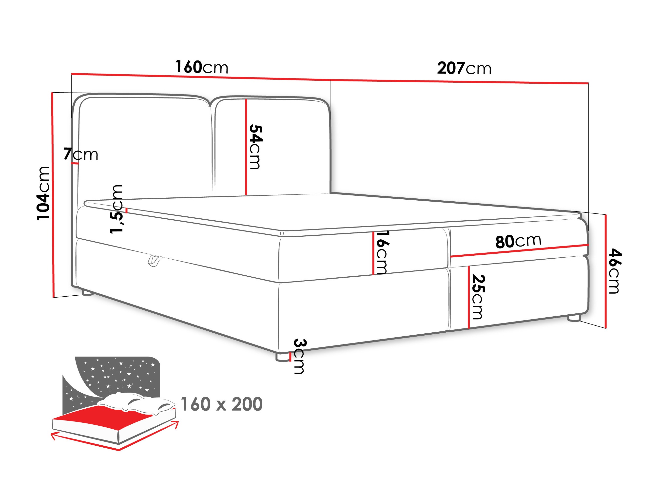 Континентално легло Stonecrest 109 (Taro 98)