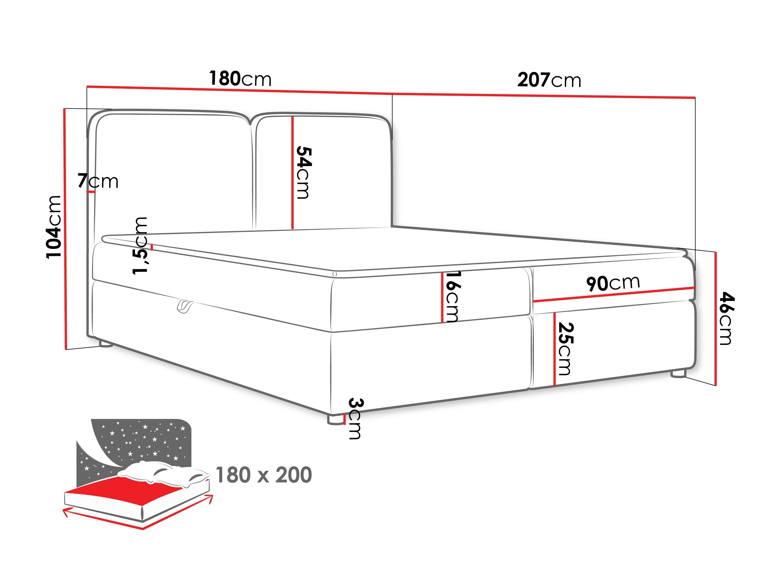 Континентално легло Stonecrest 109 (Taro 98)
