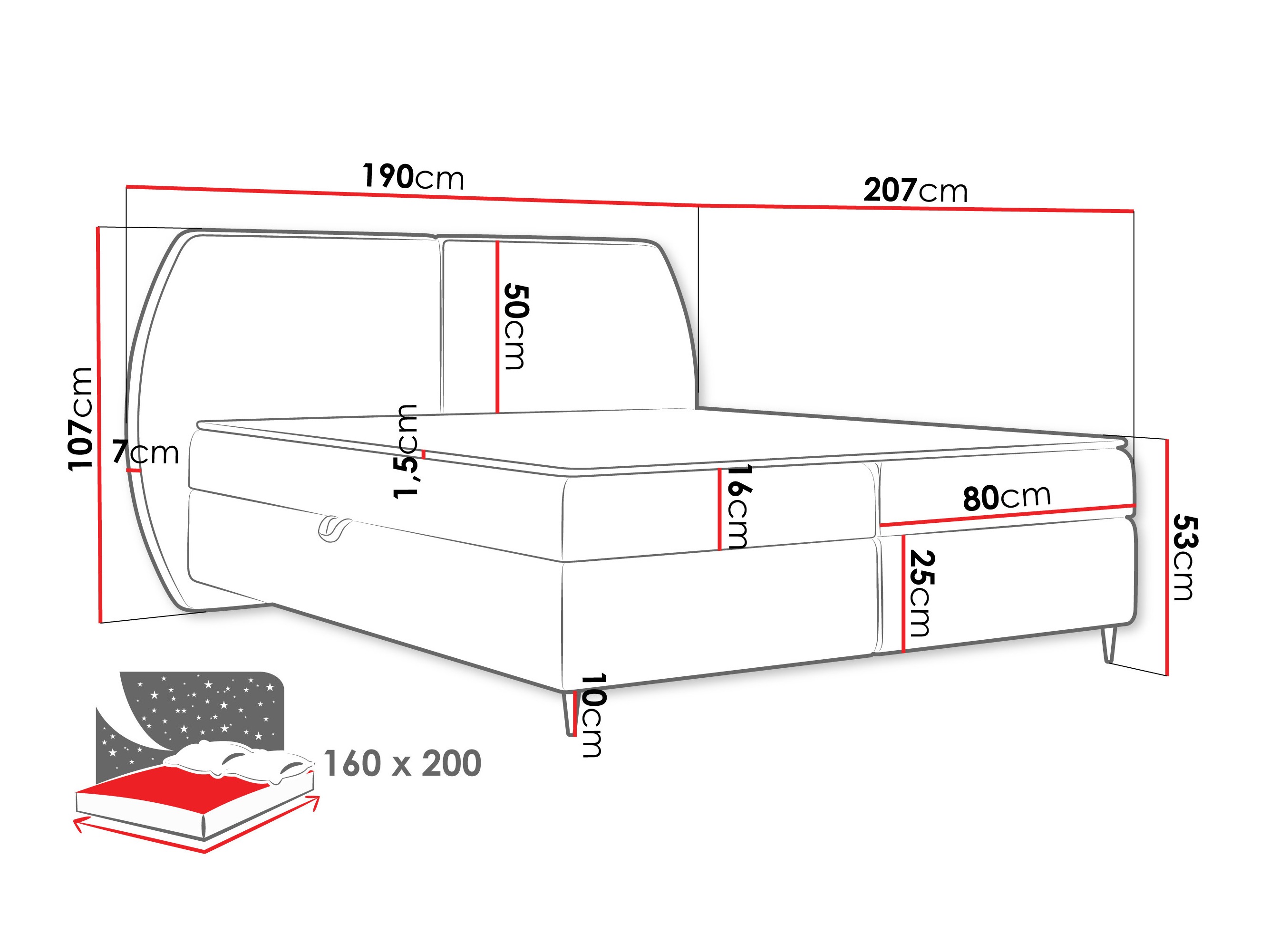 Континентално легло Stonecrest 110 (Wave 01)