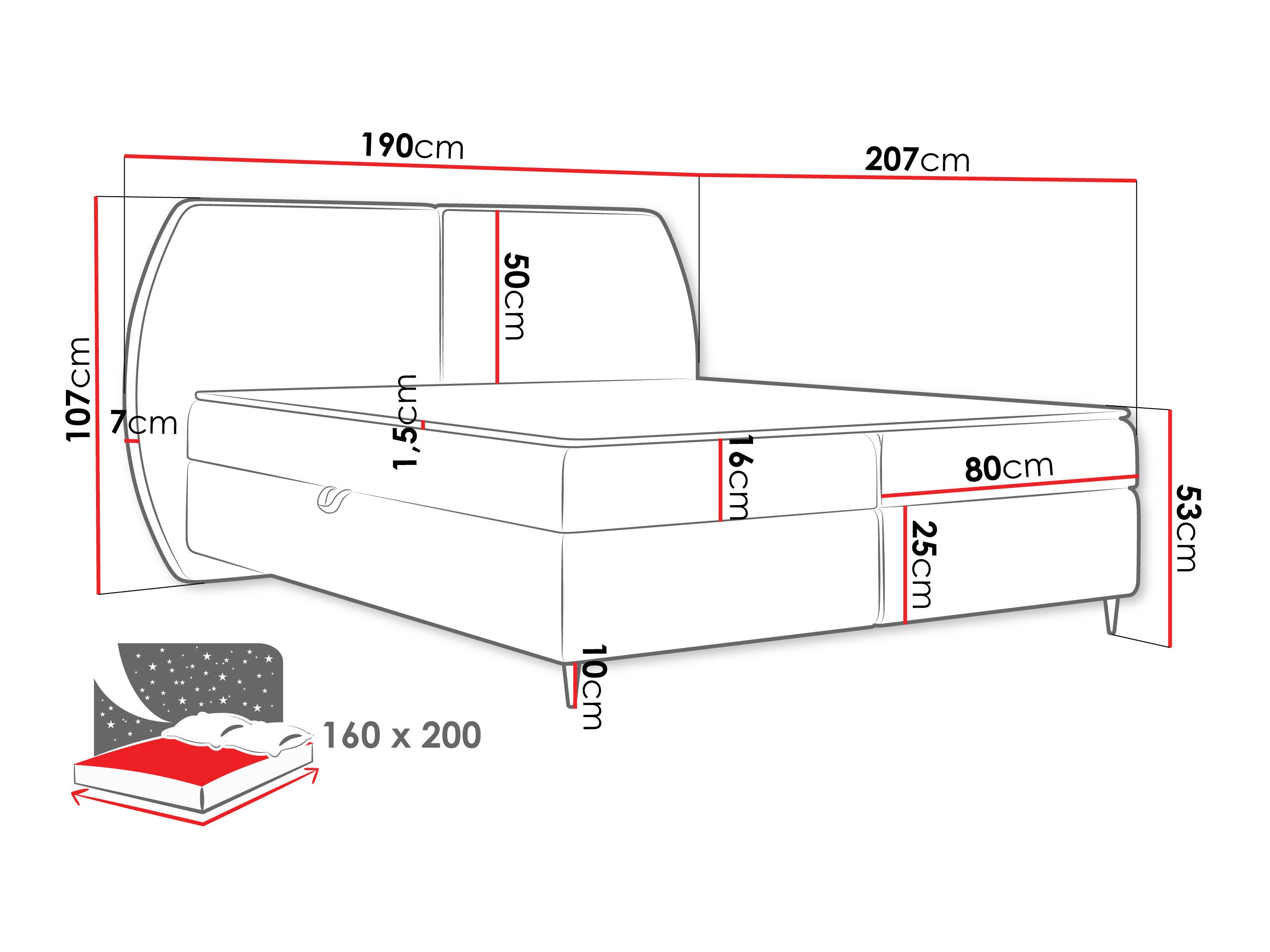 Континентално легло Stonecrest 110 (Wave 04)