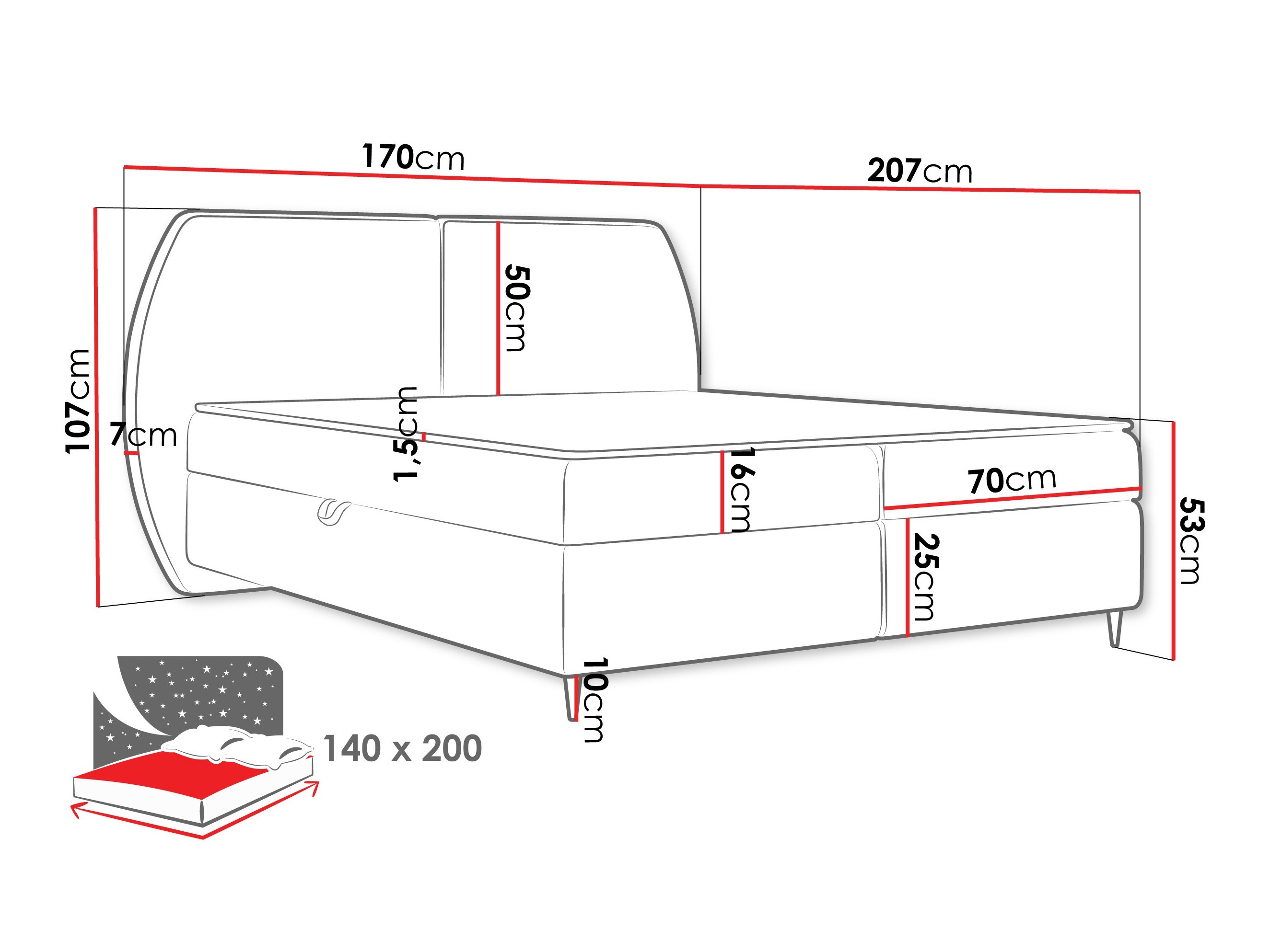 Континентално легло Stonecrest 110 (Wave 15)