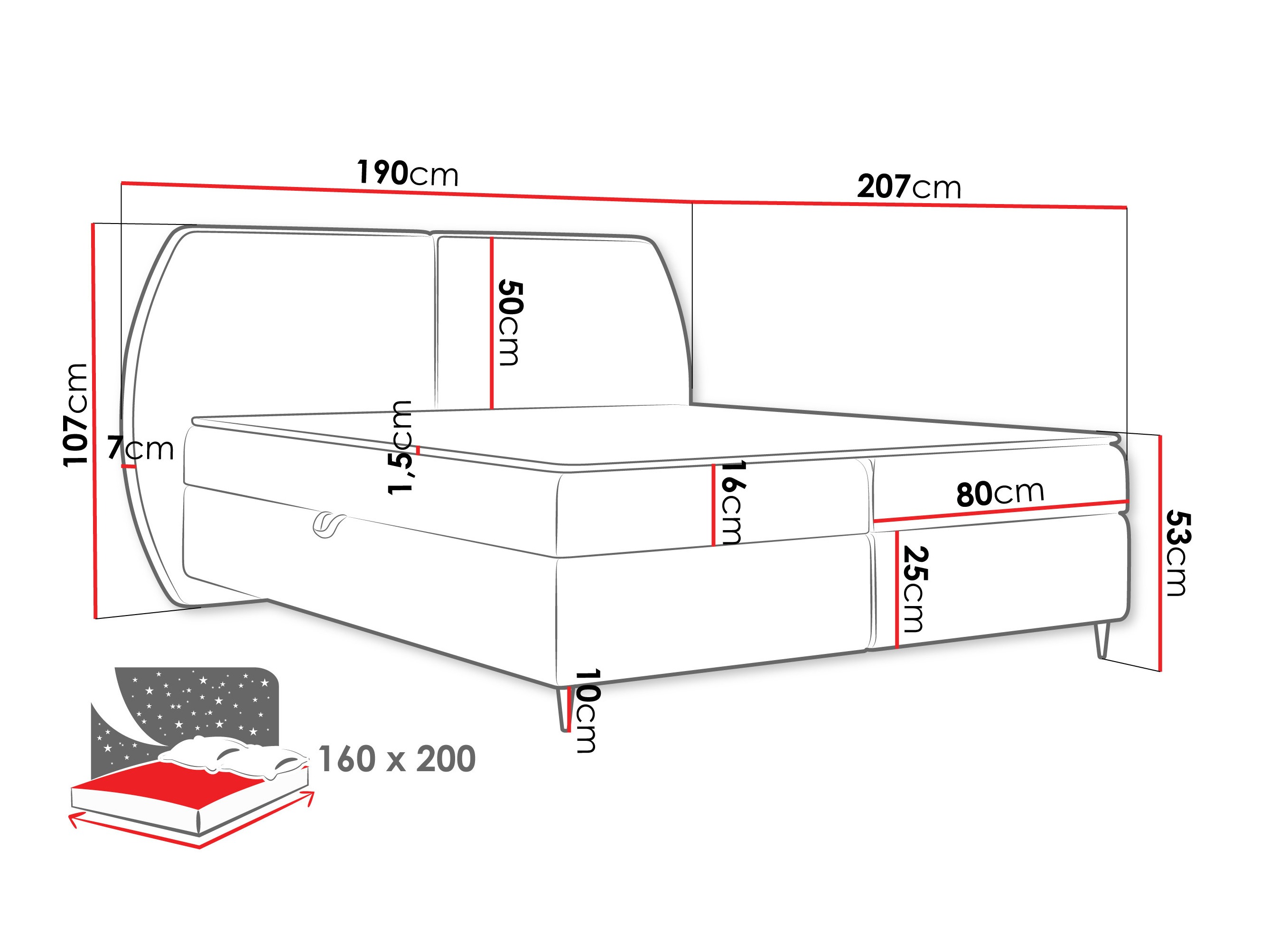 Континентално легло Stonecrest 110 (Wave 15)