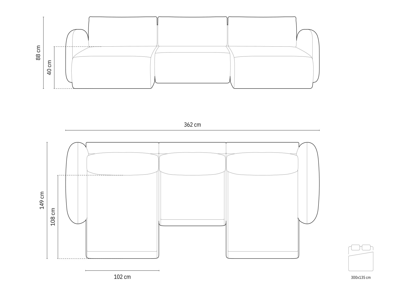 Ъглов диван Franklin 208 (Magic Velvet 2256)