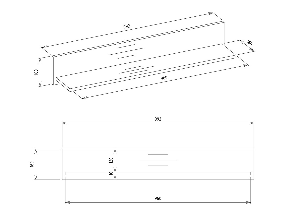 Стенна етажерка Mandeville 335