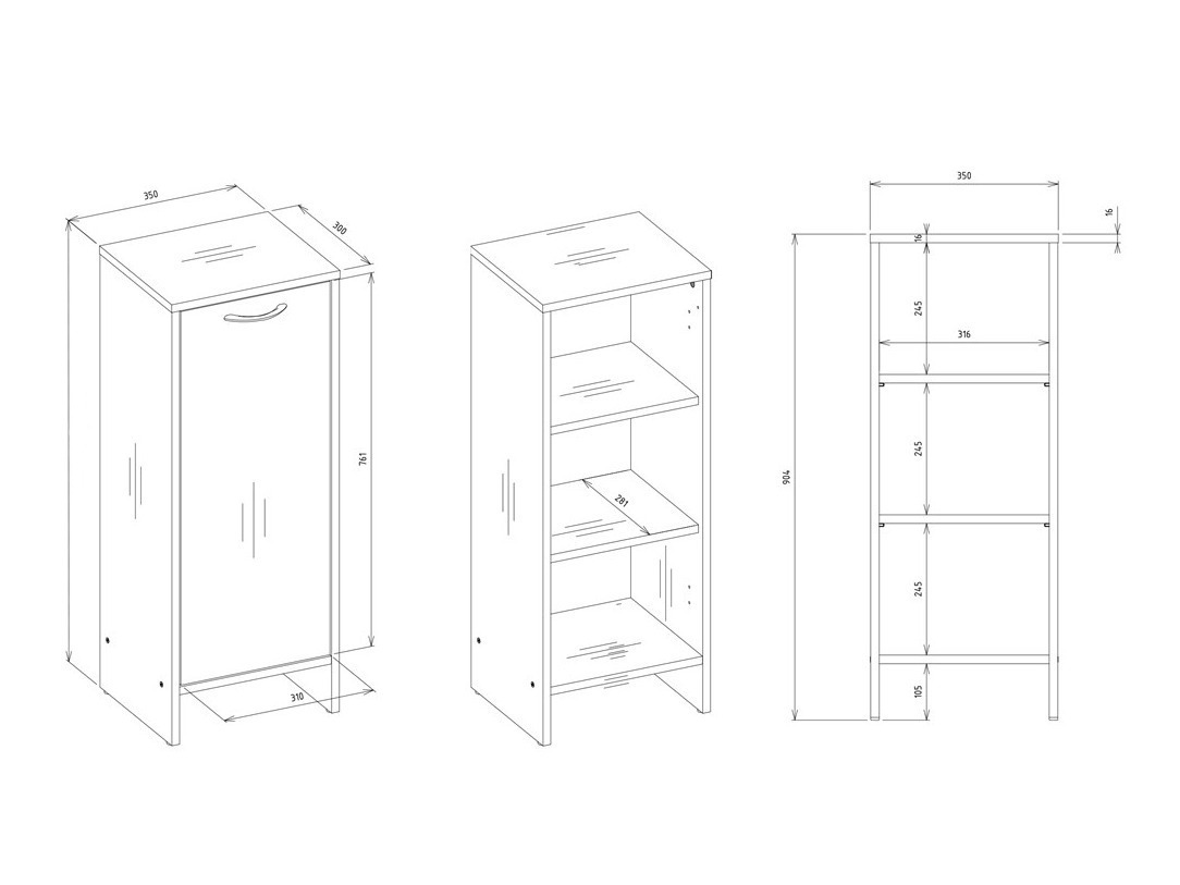 Стоящ шкаф за баня Servou 100